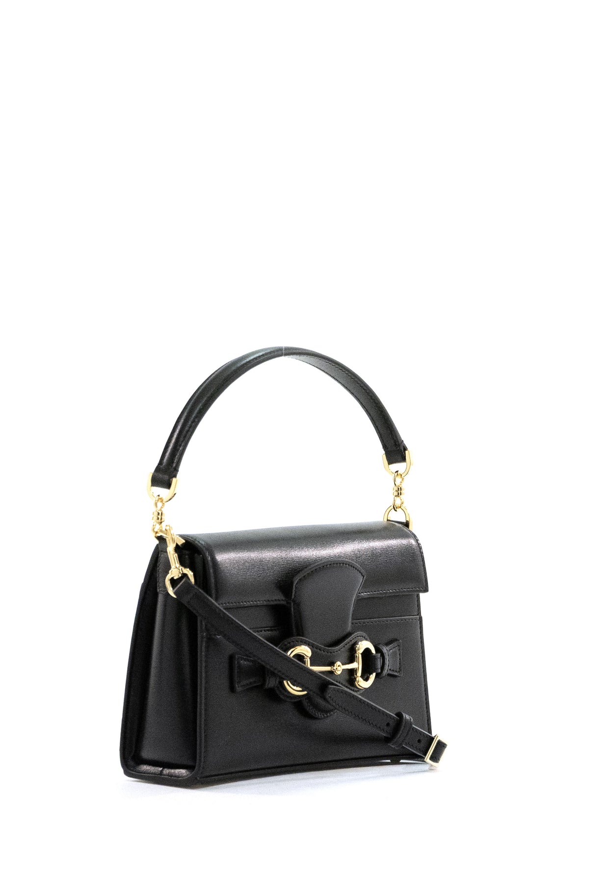GUCCI Black shiny leather Horsebit Duomo bag, view 2