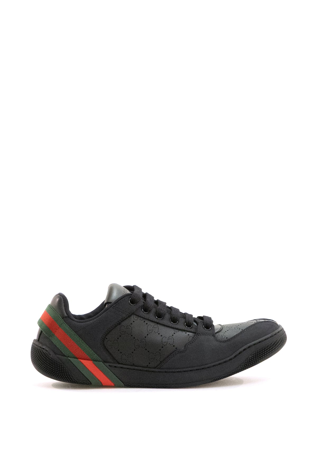GUCCI Black perforated GG leather Screener sneakers