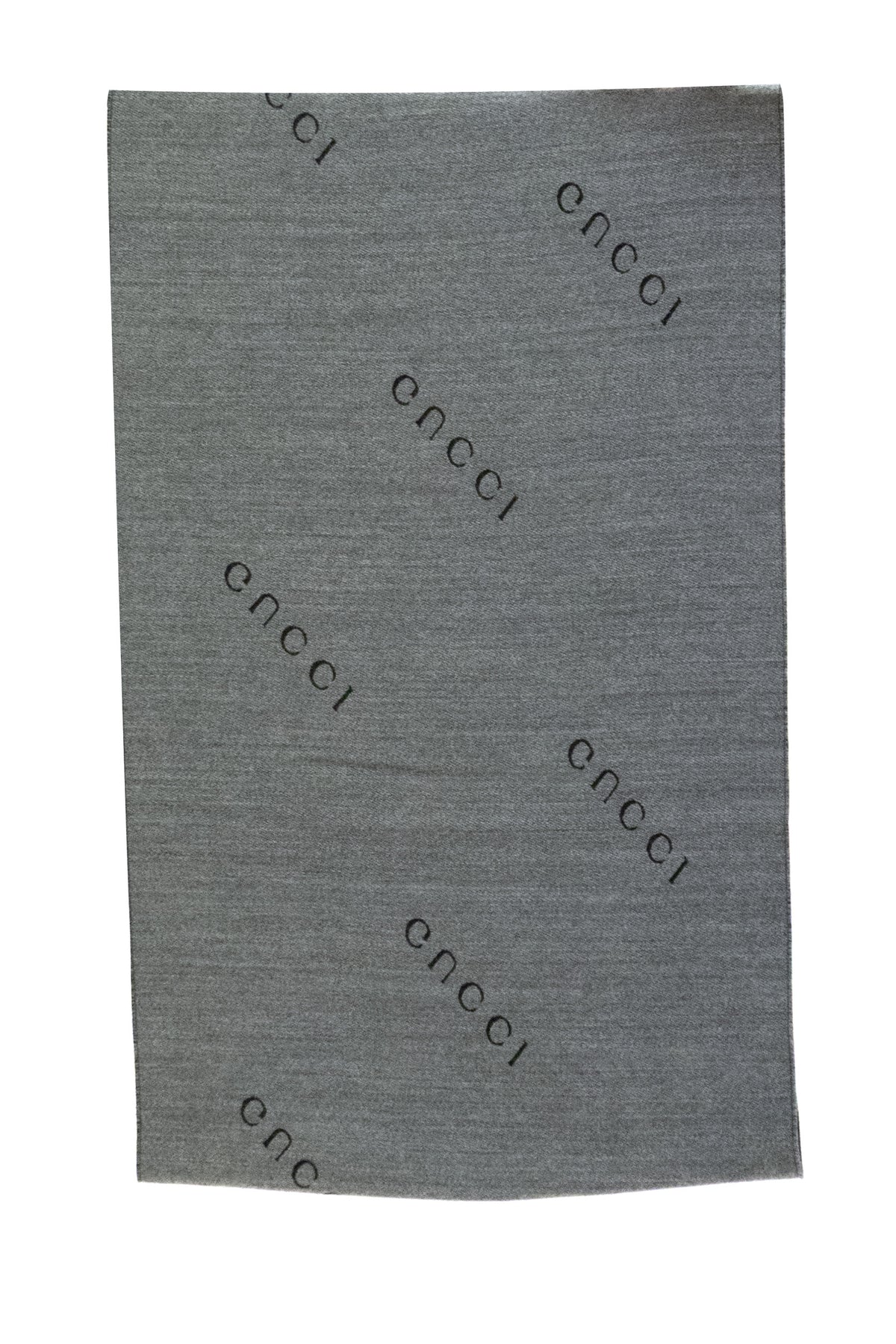 GUCCI Black Gucci jacquard wool and silk scarf, Black/white