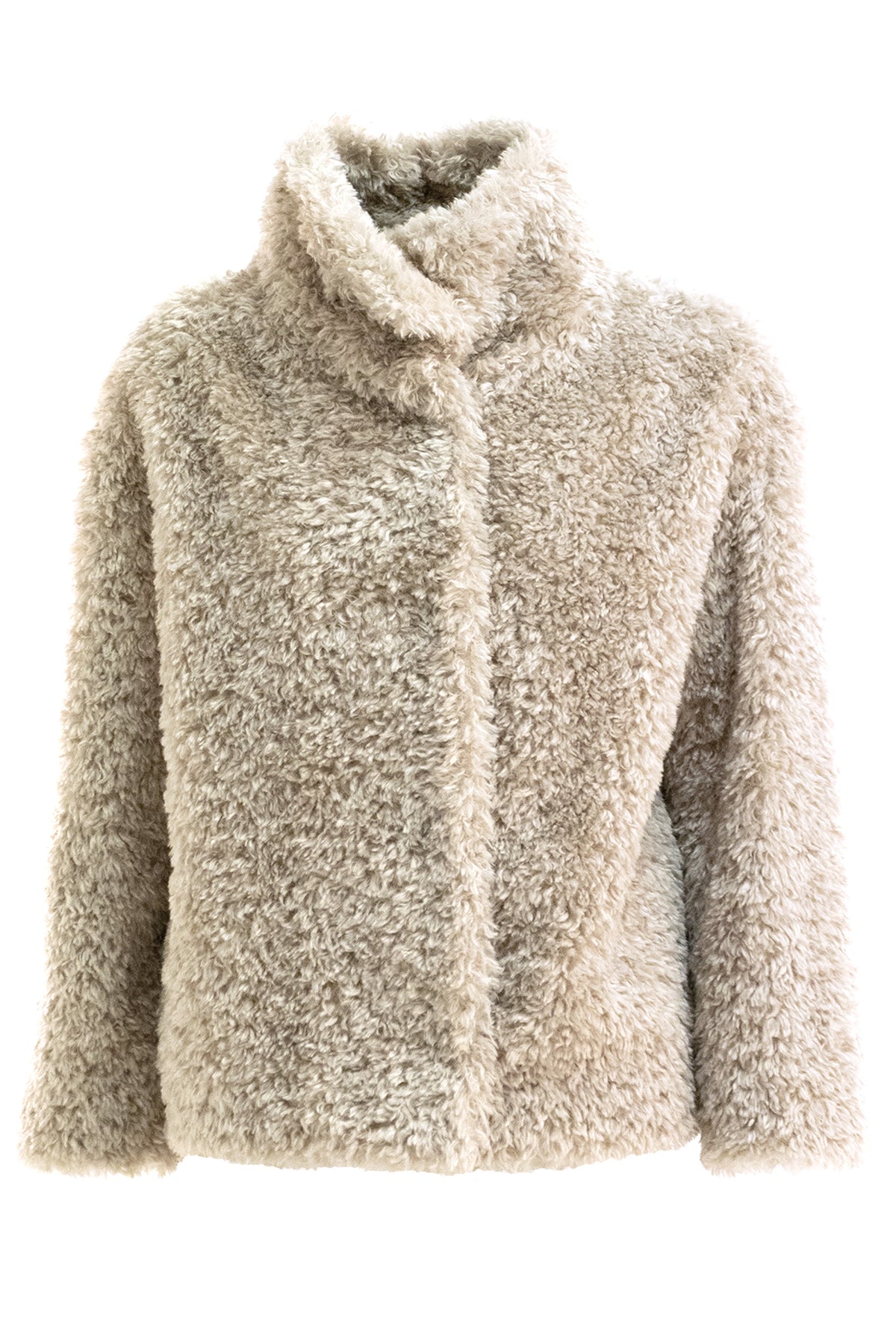 HERNO Giacca in eco pelliccia effetto curly di colore beige