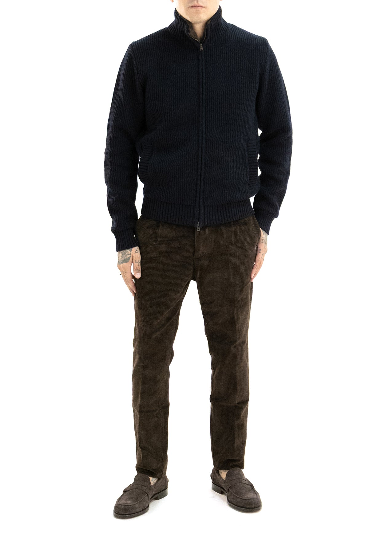 HERNO Cardigan in lana di colore blu, vista 2