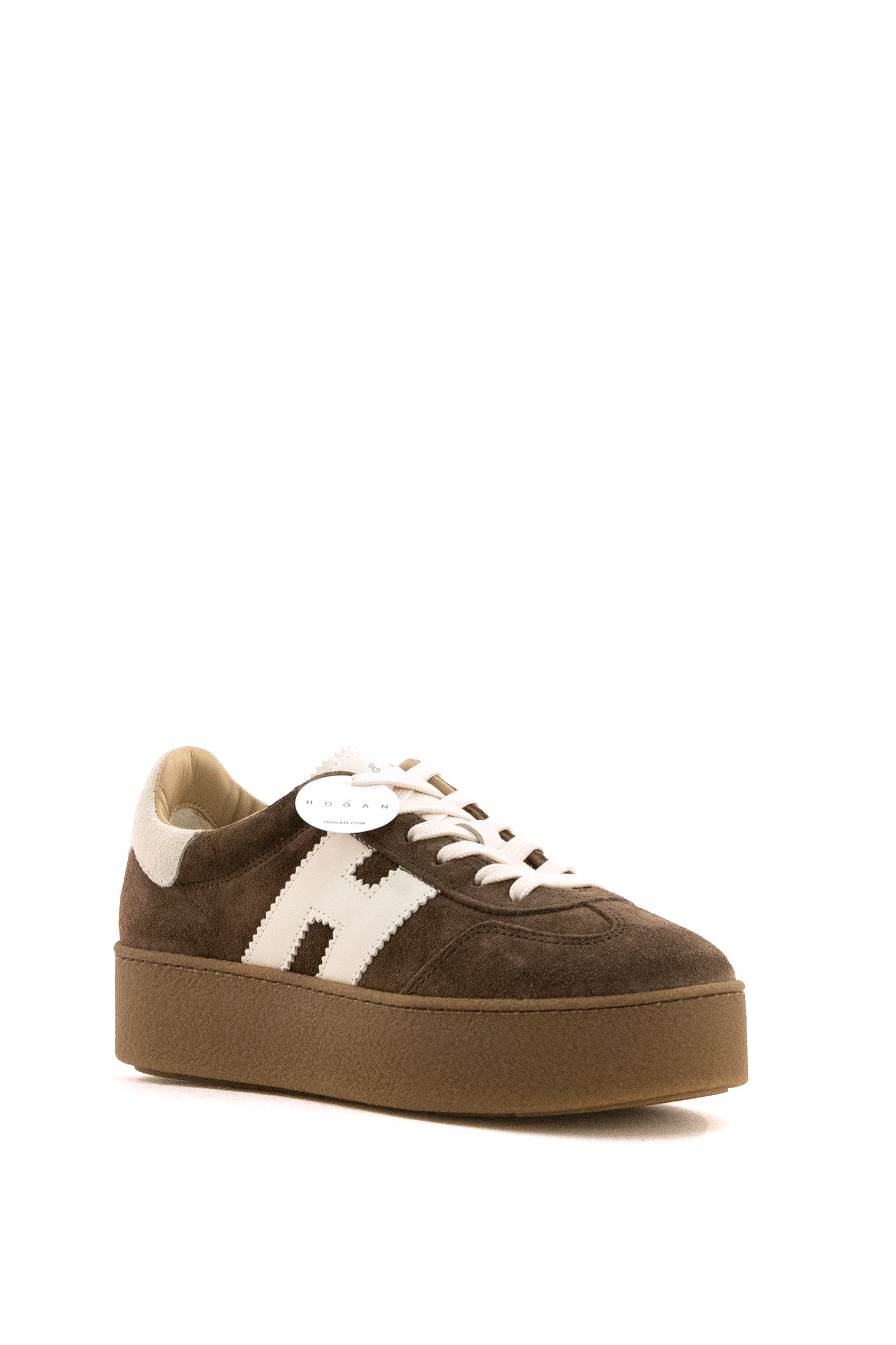 HOGAN Sneakers Hogan Cool in suede di colore marrone, vista 2
