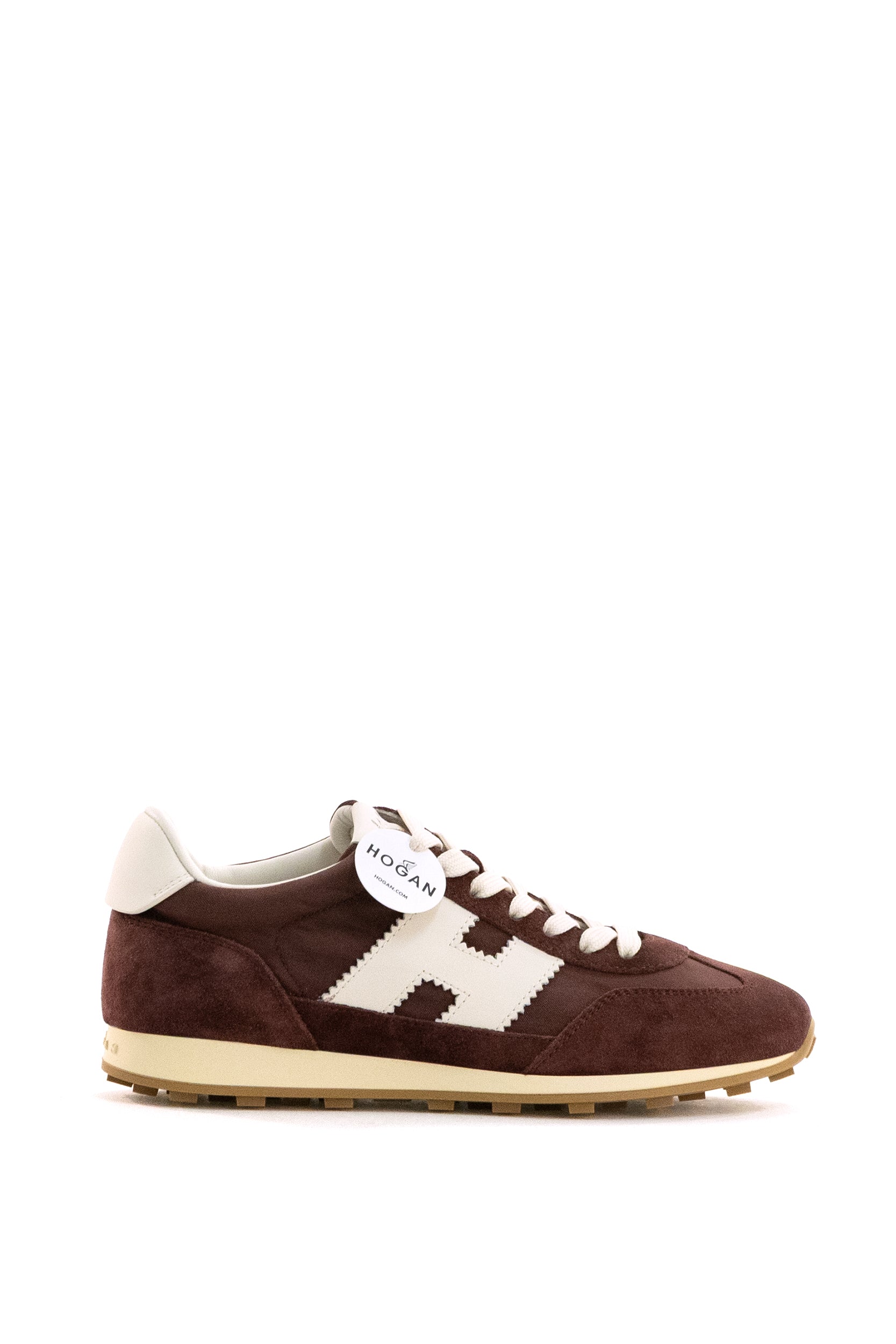 HOGAN Athletic sneakers in burgundy suede, Bordeaux