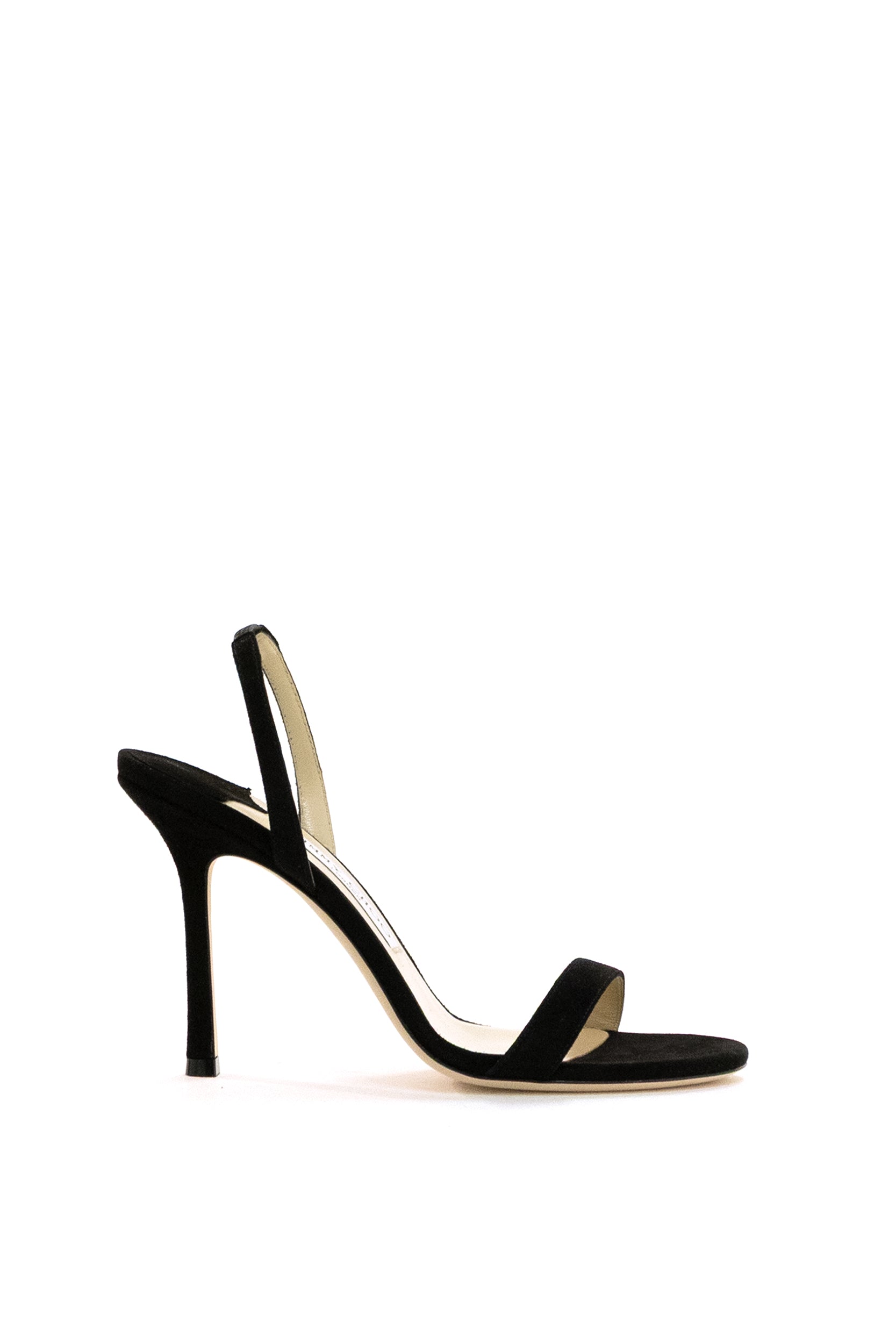 Sandali Jenn in suede di colore nero<BR/> JENN 100 SUE BLACK JIMMY CHOO