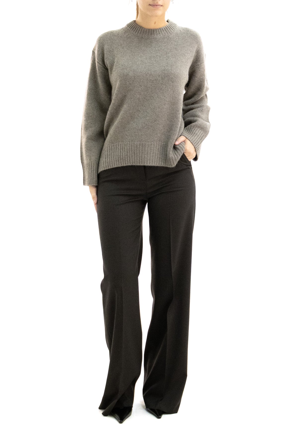 LISA YANG Maglione in cashmere di colore beige scuro, Beige/marrone, vista 2