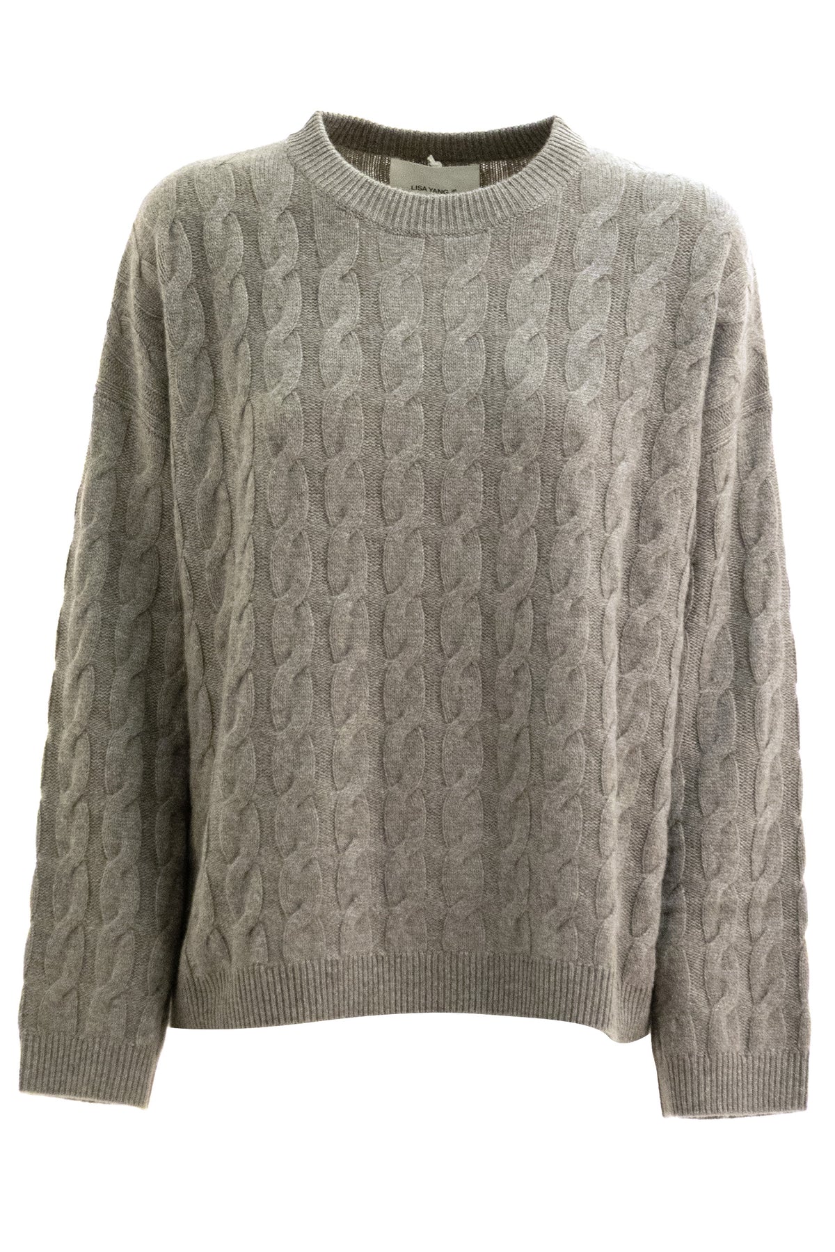 LISA YANG Maglione Seymour a trecce in cashmere di colore tortora