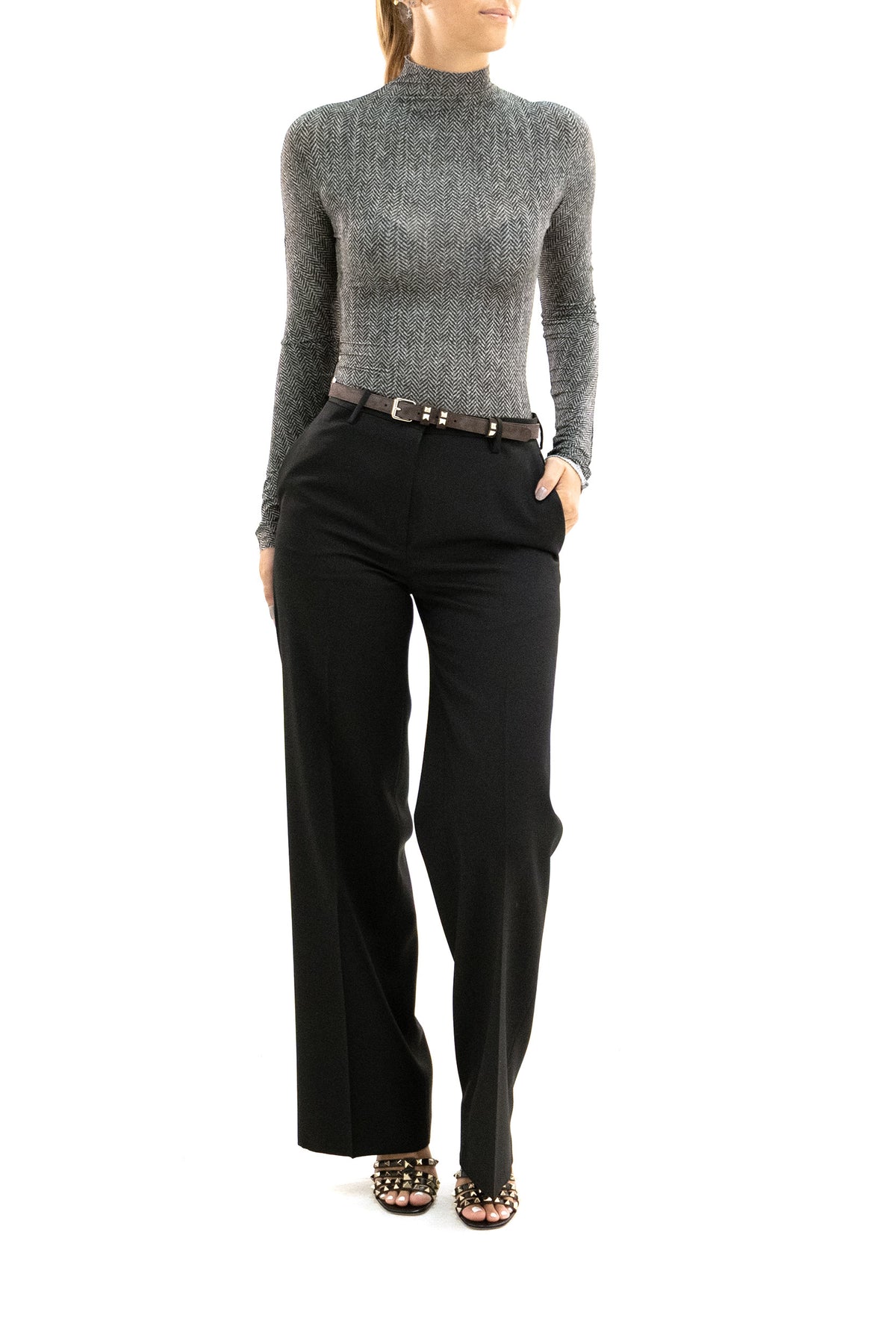 MAISON MARGIELA Body in tessuto tecnico di colore grigio, vista 2