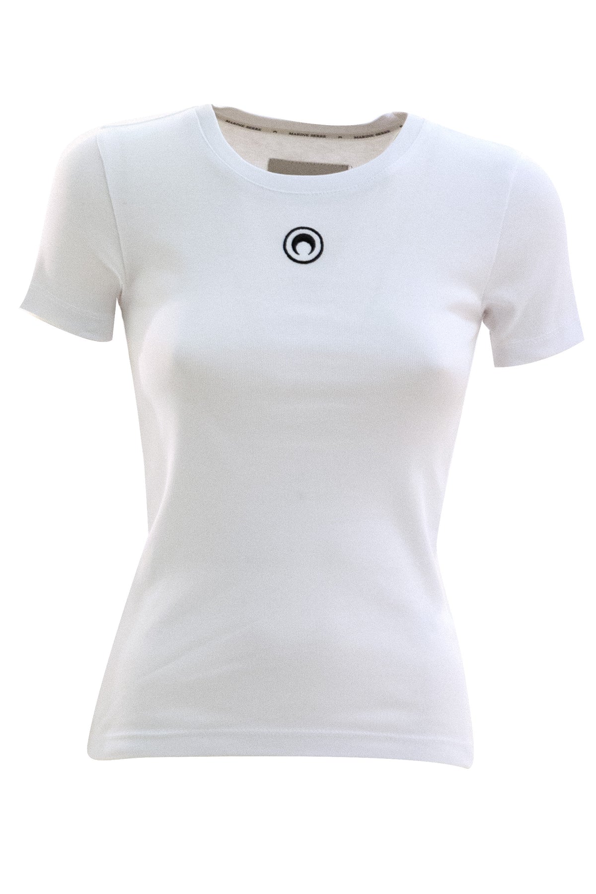 MARINE SERRE T-shirt in jersey di cotone di colore bianco