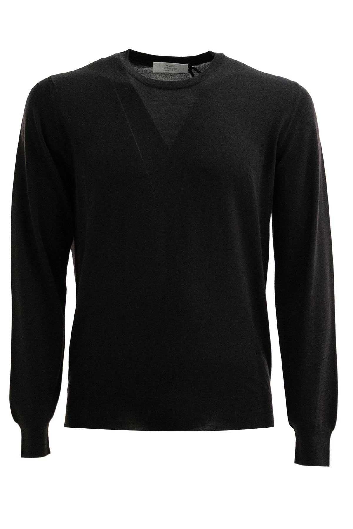 MAUREL Pullover Girocollo in Lana, Nero