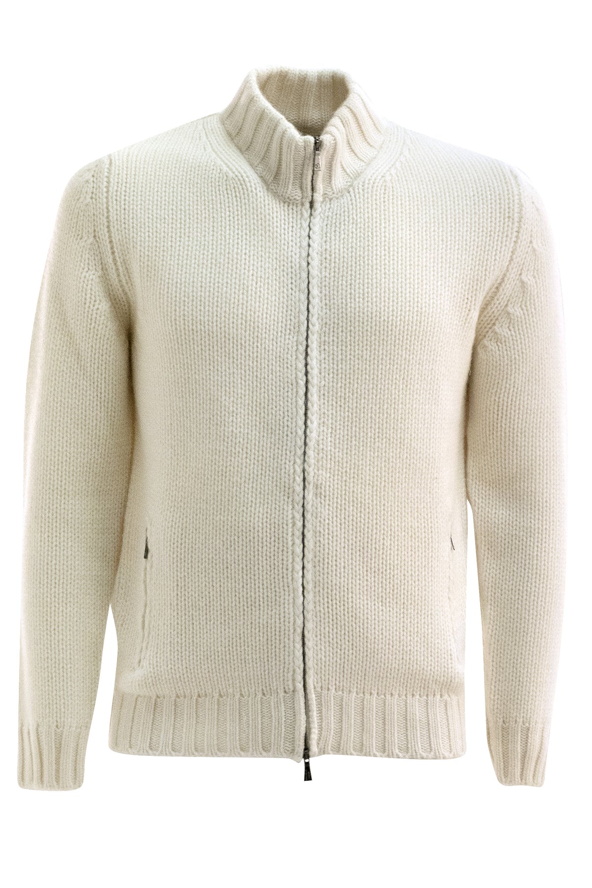 MAUREL Cardigan in Cashmere, Bianco
