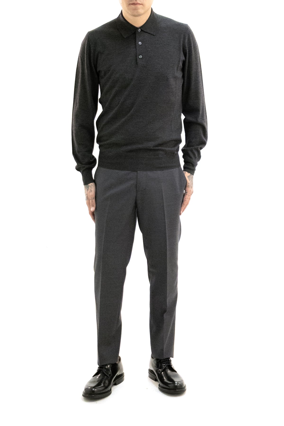MAUREL Polo in Lana, Grigio, vista 2