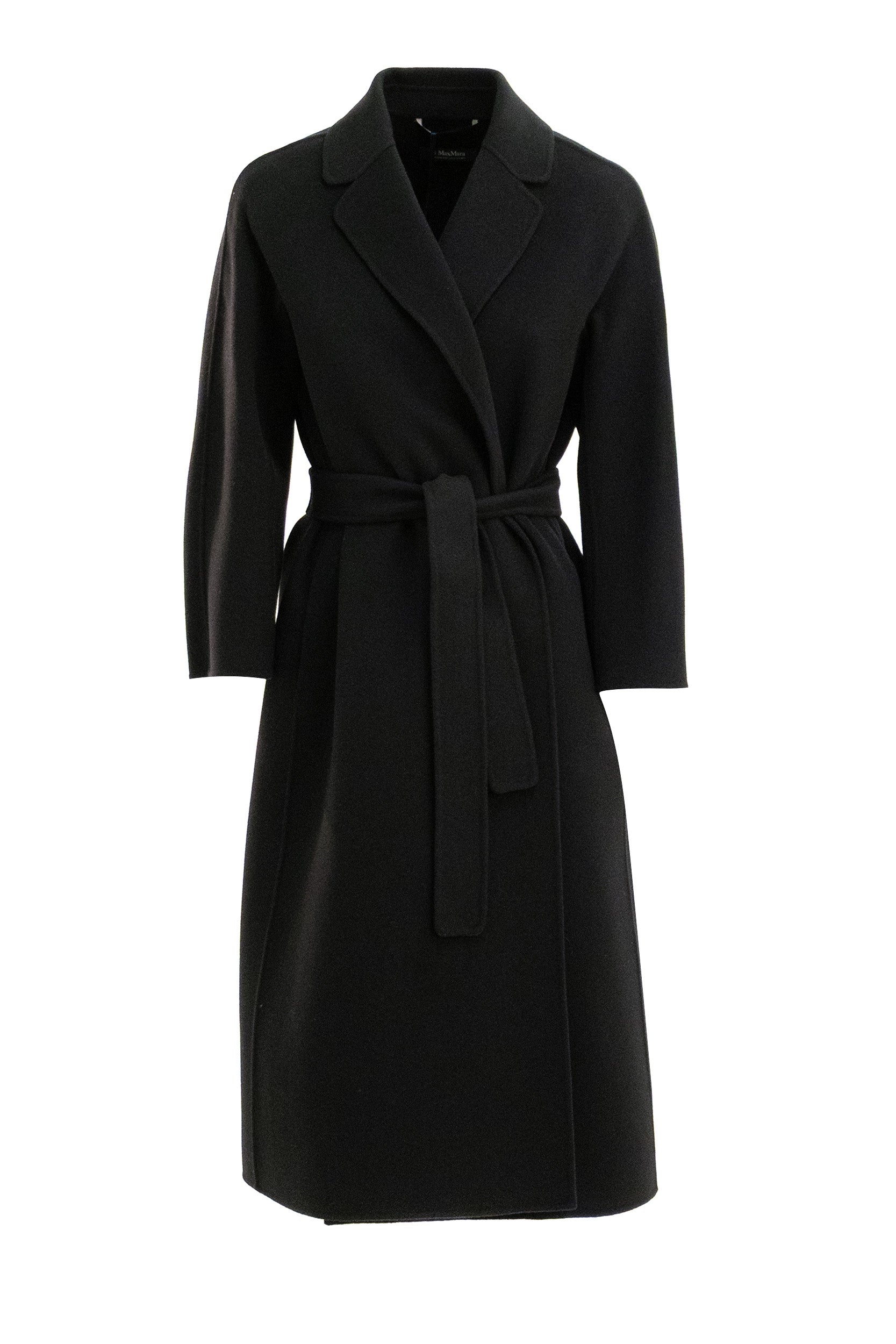 Cappotto a vestaglia realizzato in lana doublé colore nero ESTURIA 013 MAX MARA