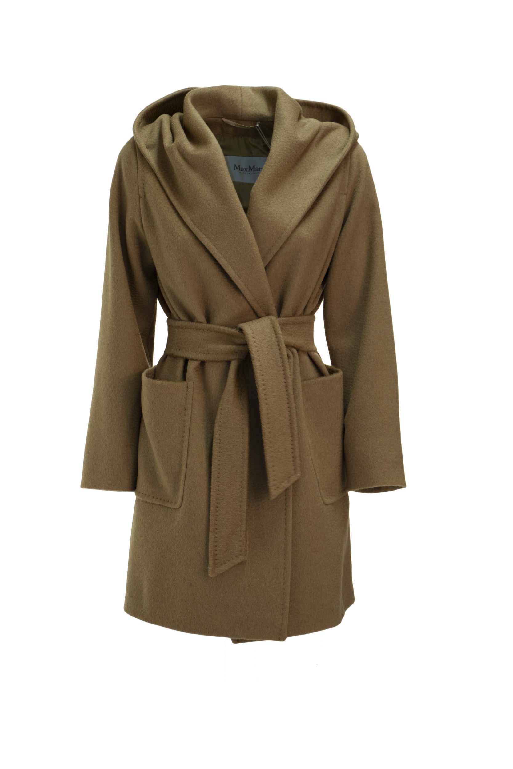 MAX MARA Cappotto a vestaglia in cammello di colore beige
