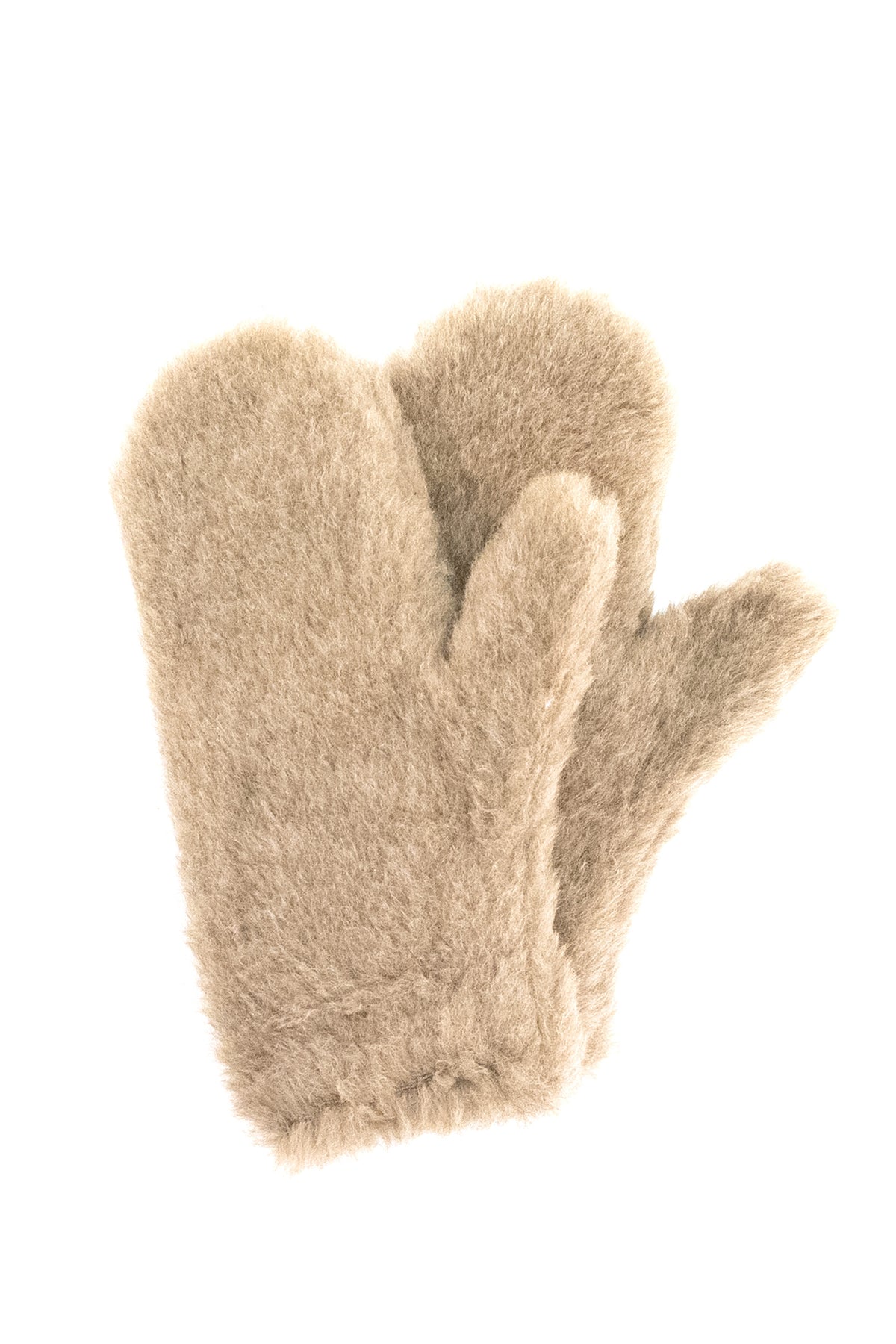 MAX MARA Muffole in Teddy di alpaca e cachemire di colore beige, vista 2