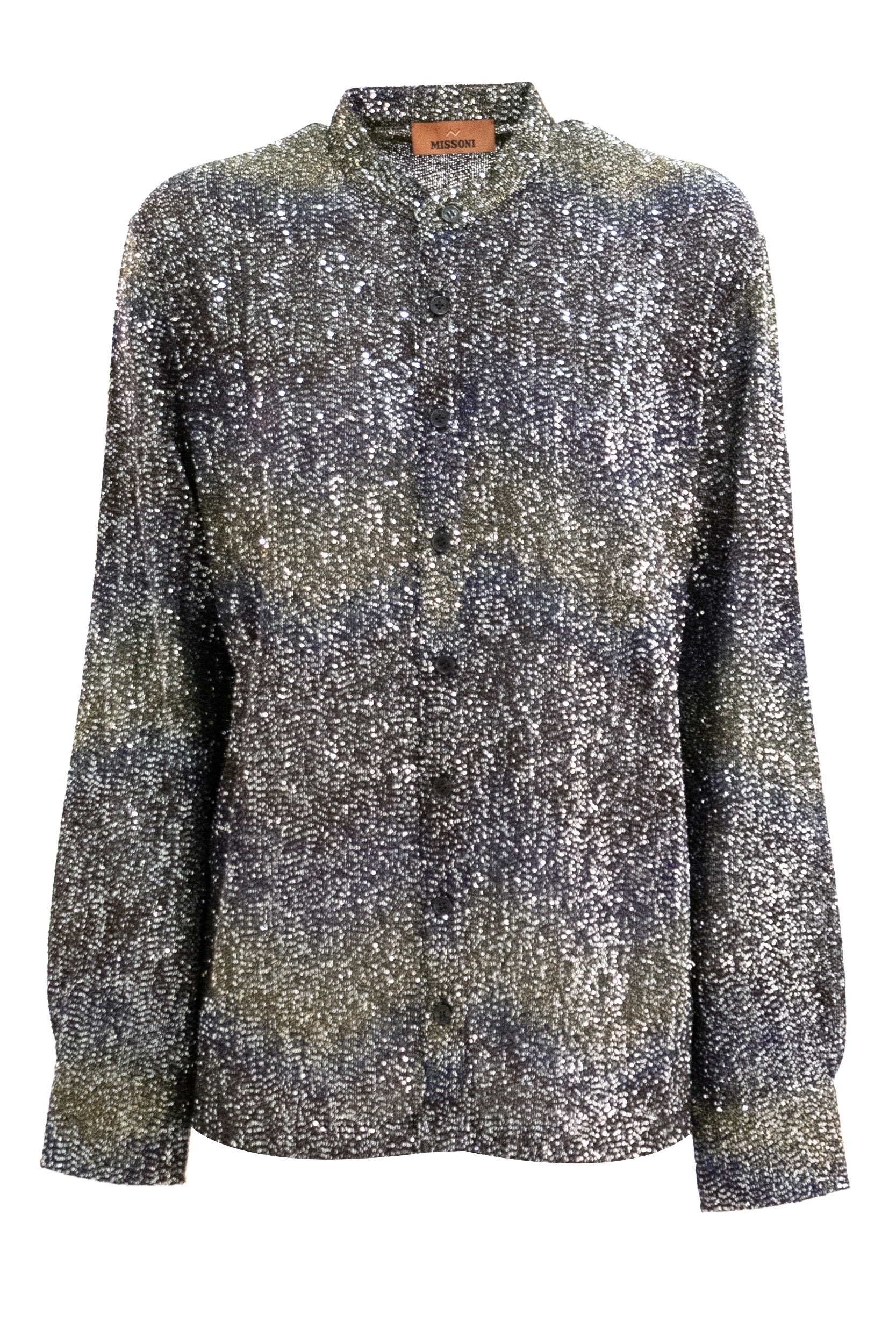 Camicia oversize con applicazione di paillettes multicolore<BR/> DS26WJ0E-BC006G S91SZ MISSONI