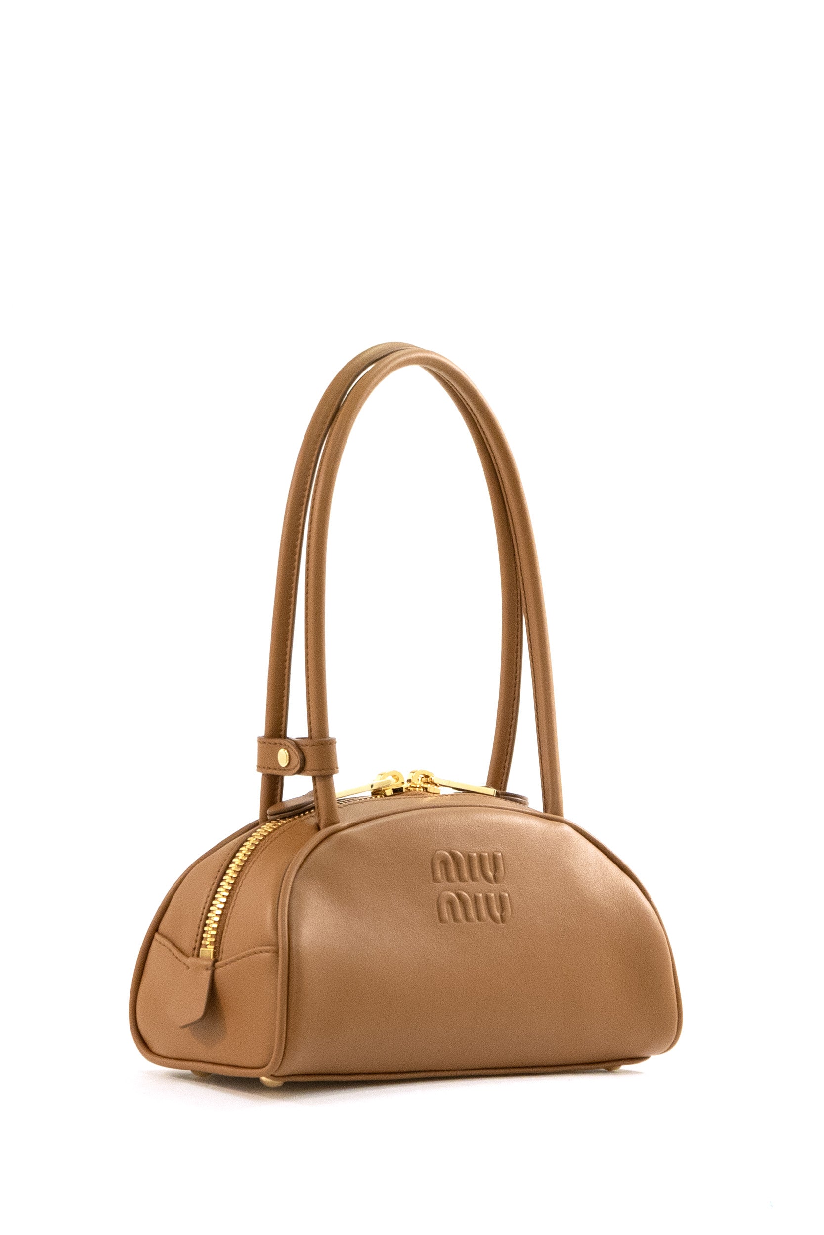 Borsa Beau in Pelle colore cammello<BR/> 5BB192 2CRW F0046 MIU MIU