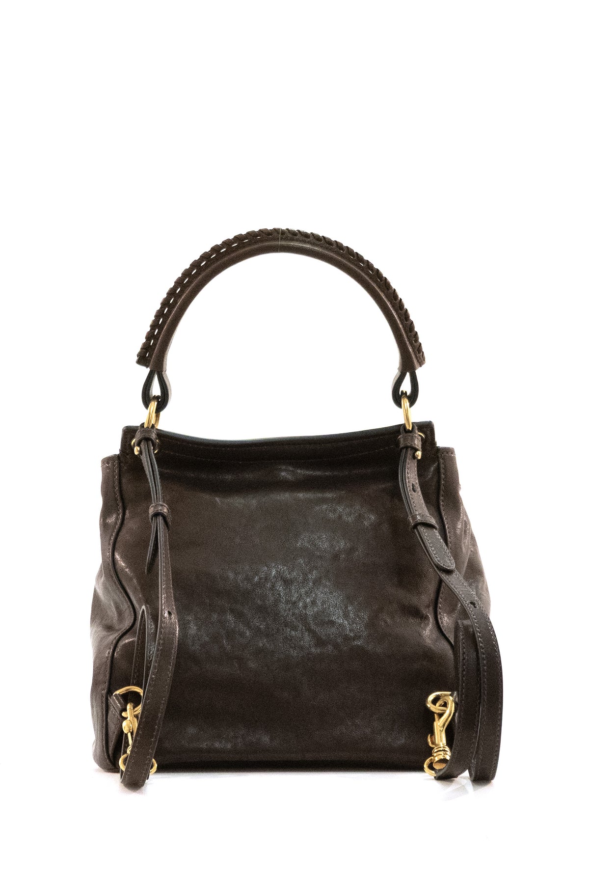 MIU MIU Zaino Rendez-vous in nappa di colore marrone, vista 2