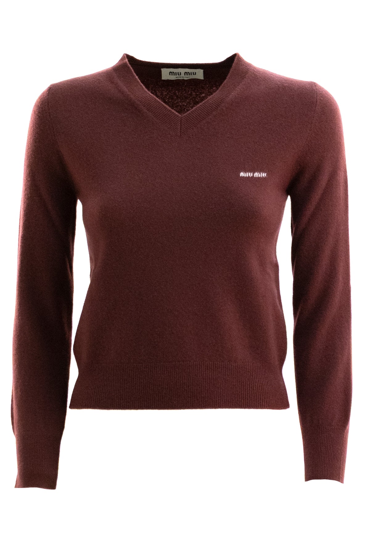 MIU MIU Burgundy wool cardigan, Bordeaux