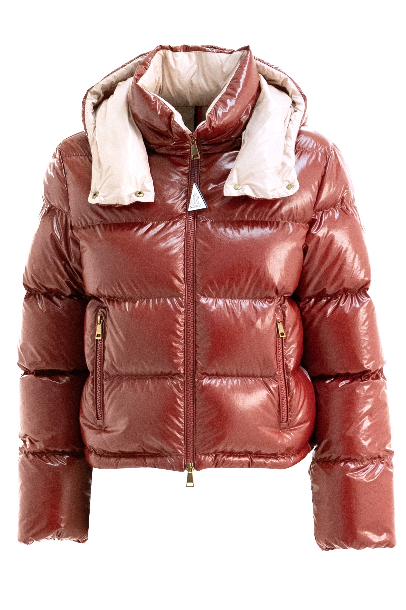 Piumino corto Niveole in nylon di colore rosso<BR/> 1A000-31 597EU 472 MONCLER