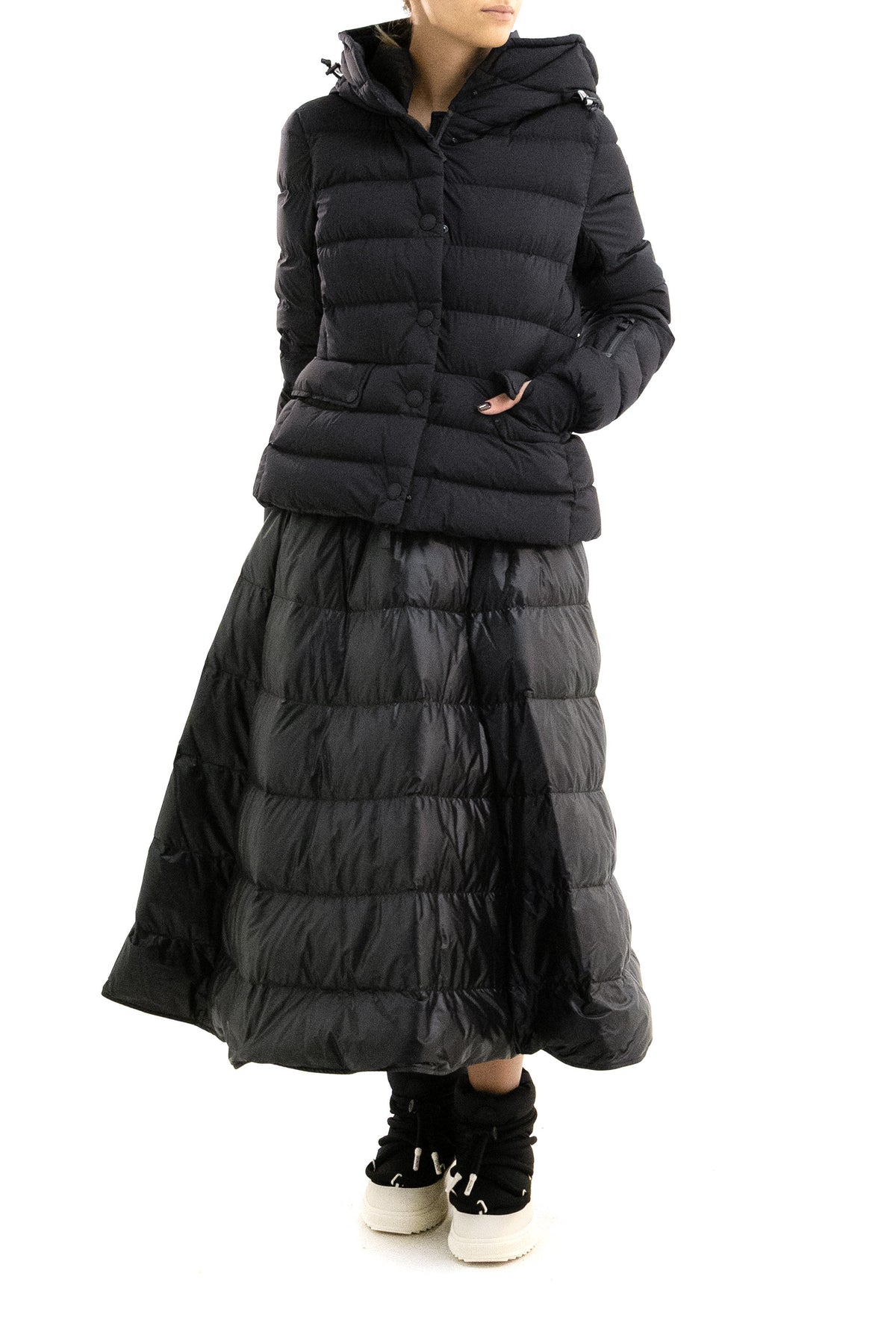 MONCLER GRENOBLE Black nylon ski down jacket, view 2