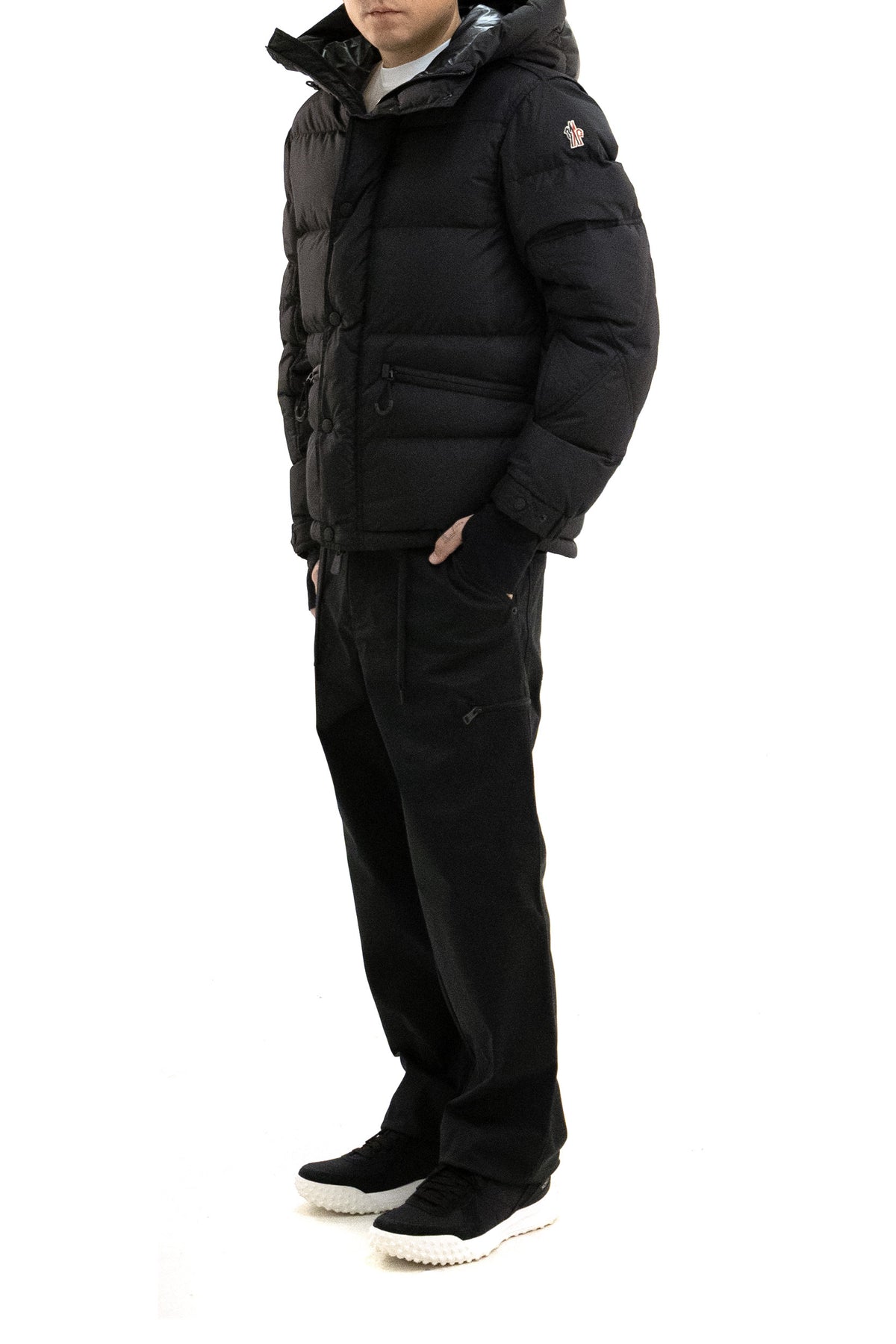 MONCLER GRENOBLE Piumino Kasanka in nylon tecnico nero, Black, view 2
