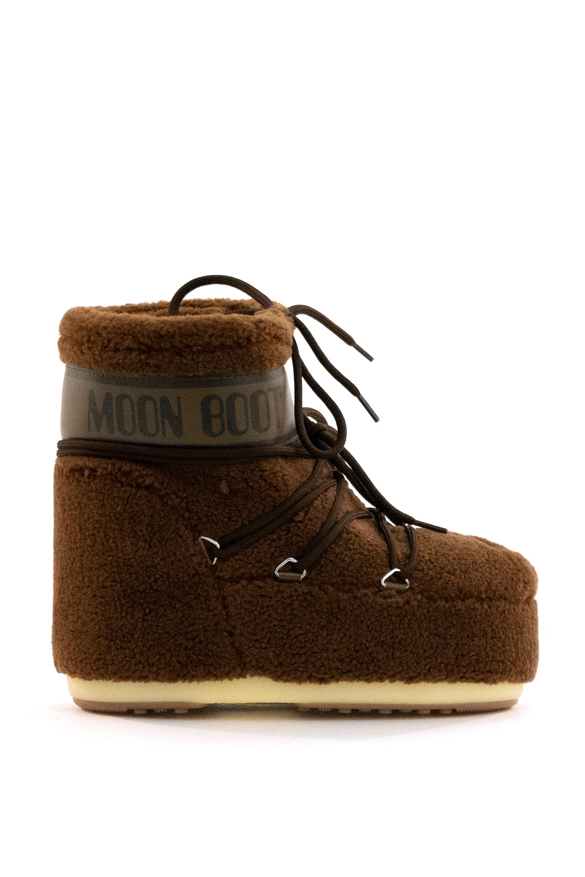 MOON BOOT Brown Icon teddy snow boots, Marrone