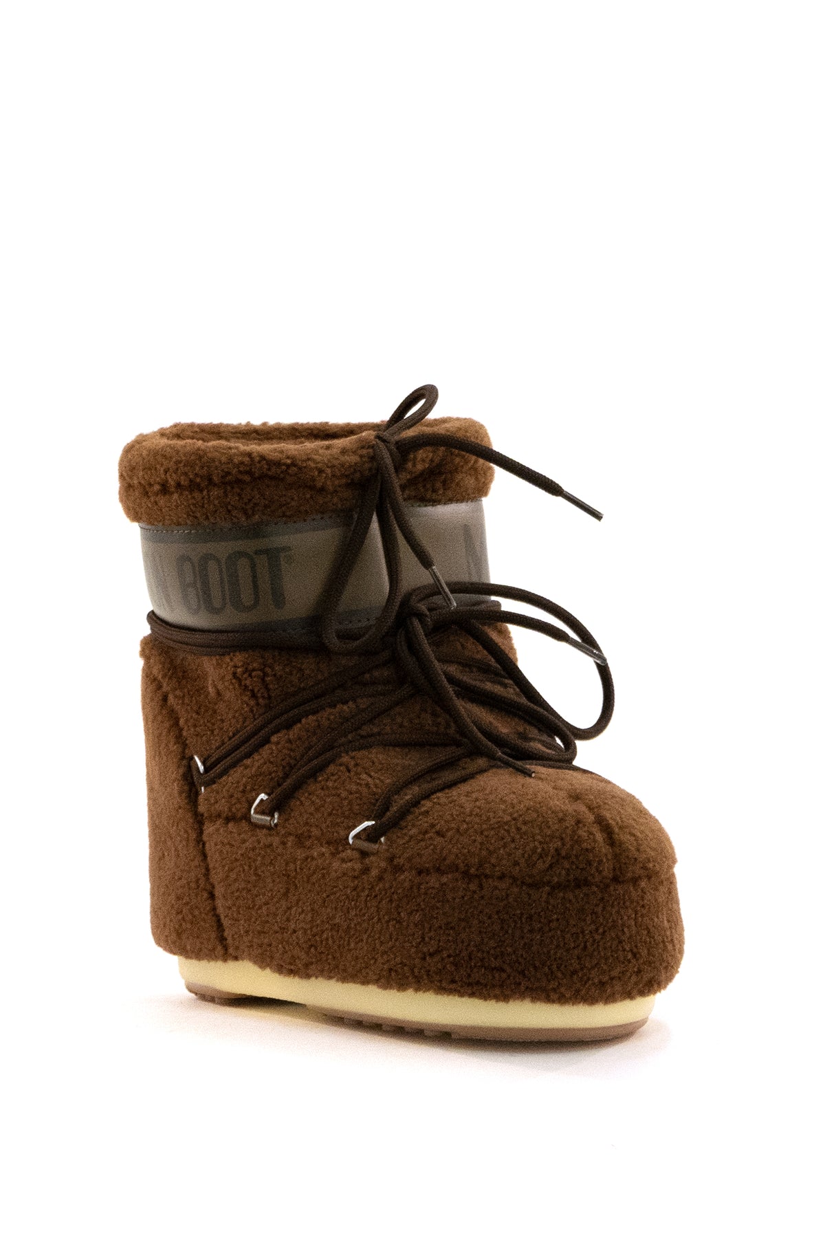 MOON BOOT Brown Icon teddy snow boots, Marrone, view 2
