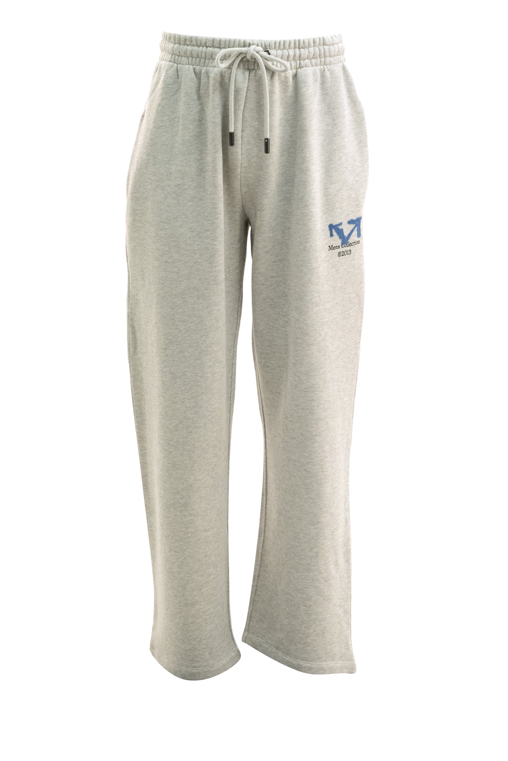 Pantaloni jogging in cotone di colore grigio<BR/> 44MCH05AF26F003060 GREY MELANGE OFF WHITE