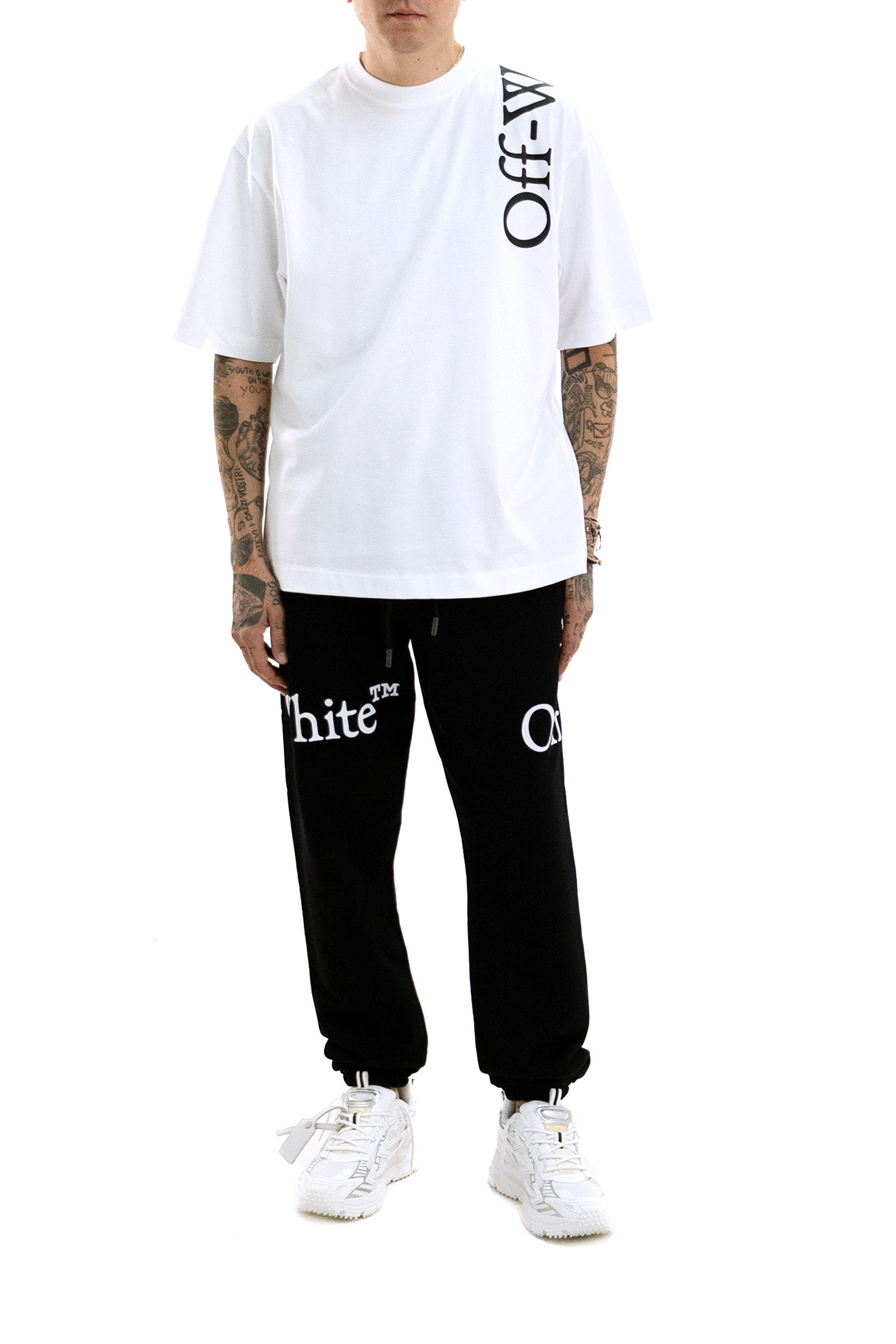 T-shirt in cotone di colore bianco<BR/> 44MAA120F26J010100 WHITE OFF WHITE
