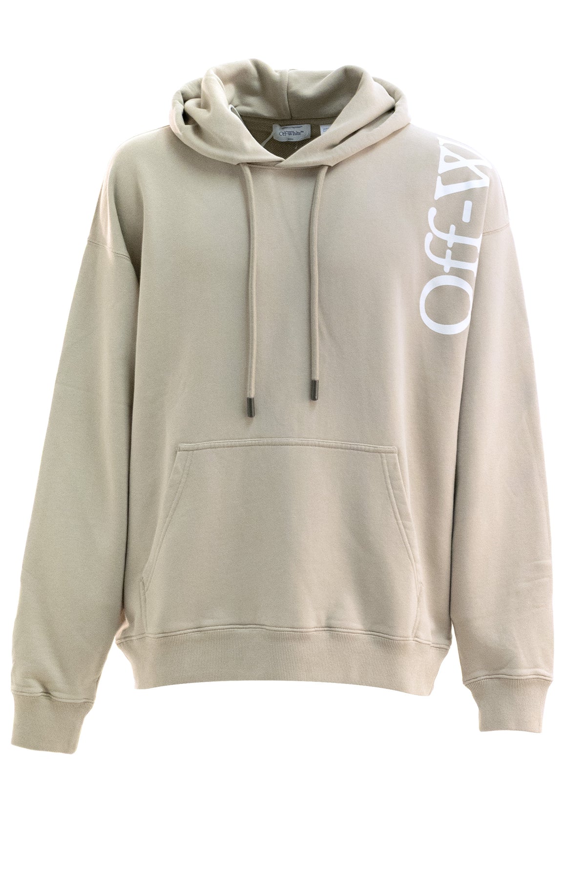 OFF WHITE Felpa con cappuccio in cotone di colore beige