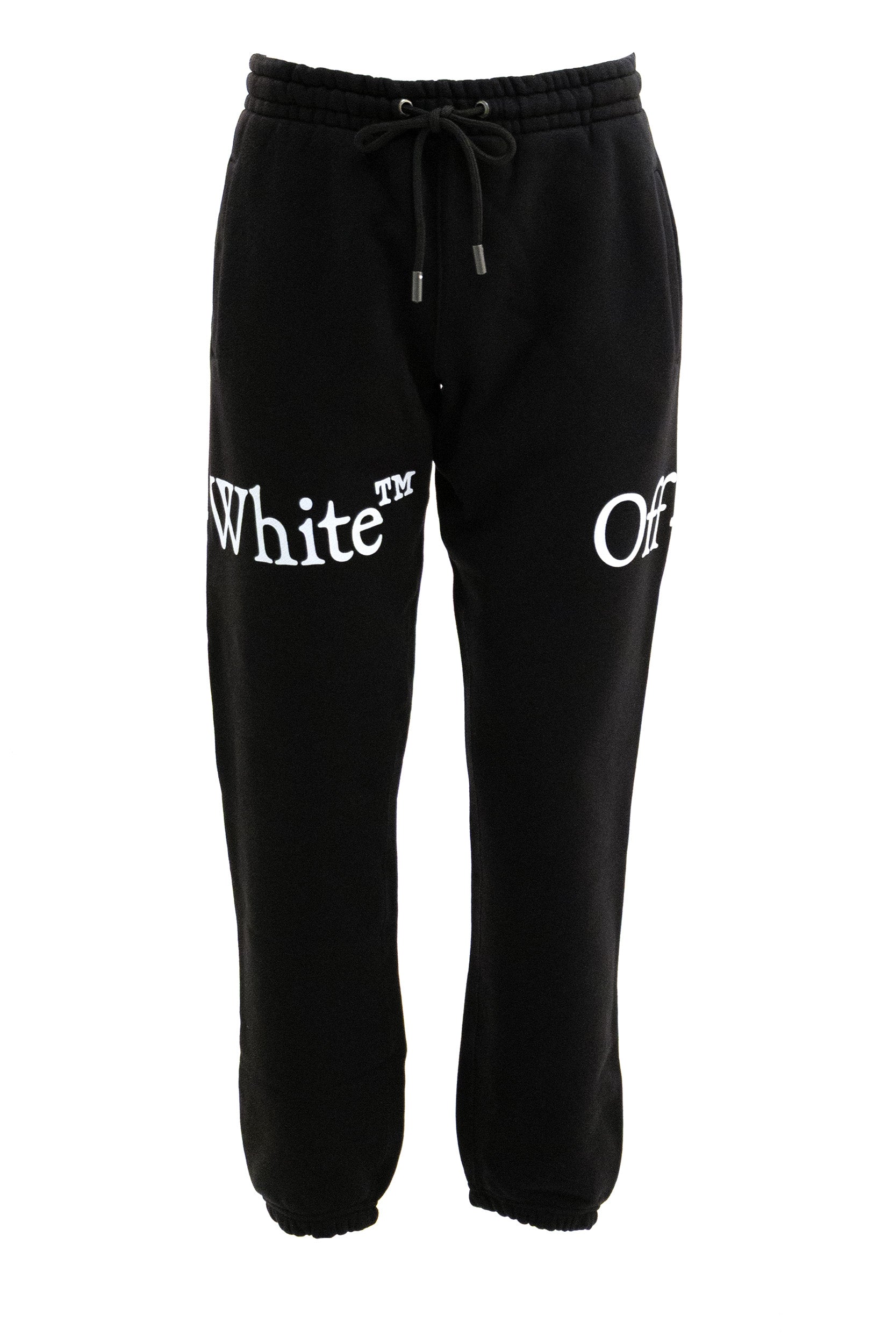 Pantaloni jogging in cotone di colore nero<BR/> 44MCH057F26F001001 BLACK OFF WHITE