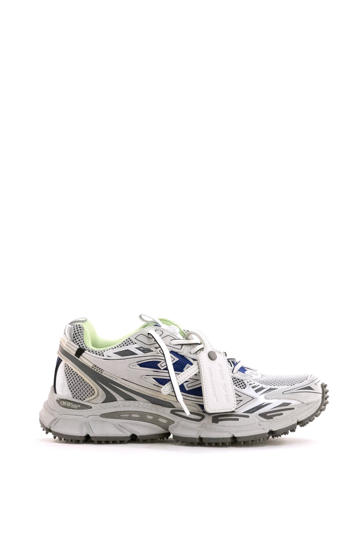 OFF WHITE Sneakers Be Right Back in pelle sintetica e mesh di colore grigio, Grigio/blu