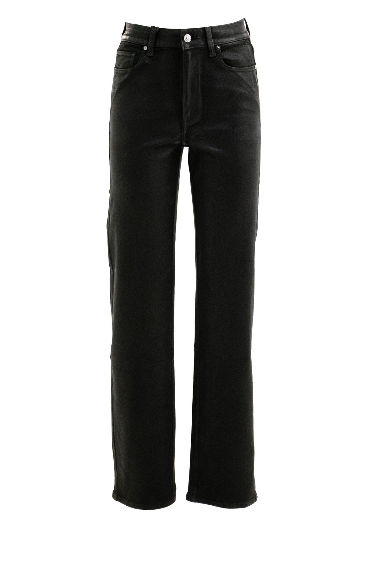 PAIGE Black coated denim Stevie jeans