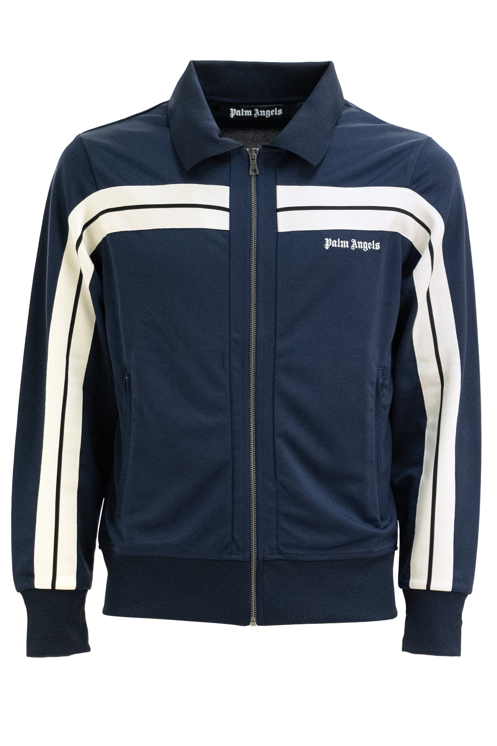 Giacca Track in tessuto tecnico di colore blu<BR/> PAMBD003FB001 4603 PALM ANGELS