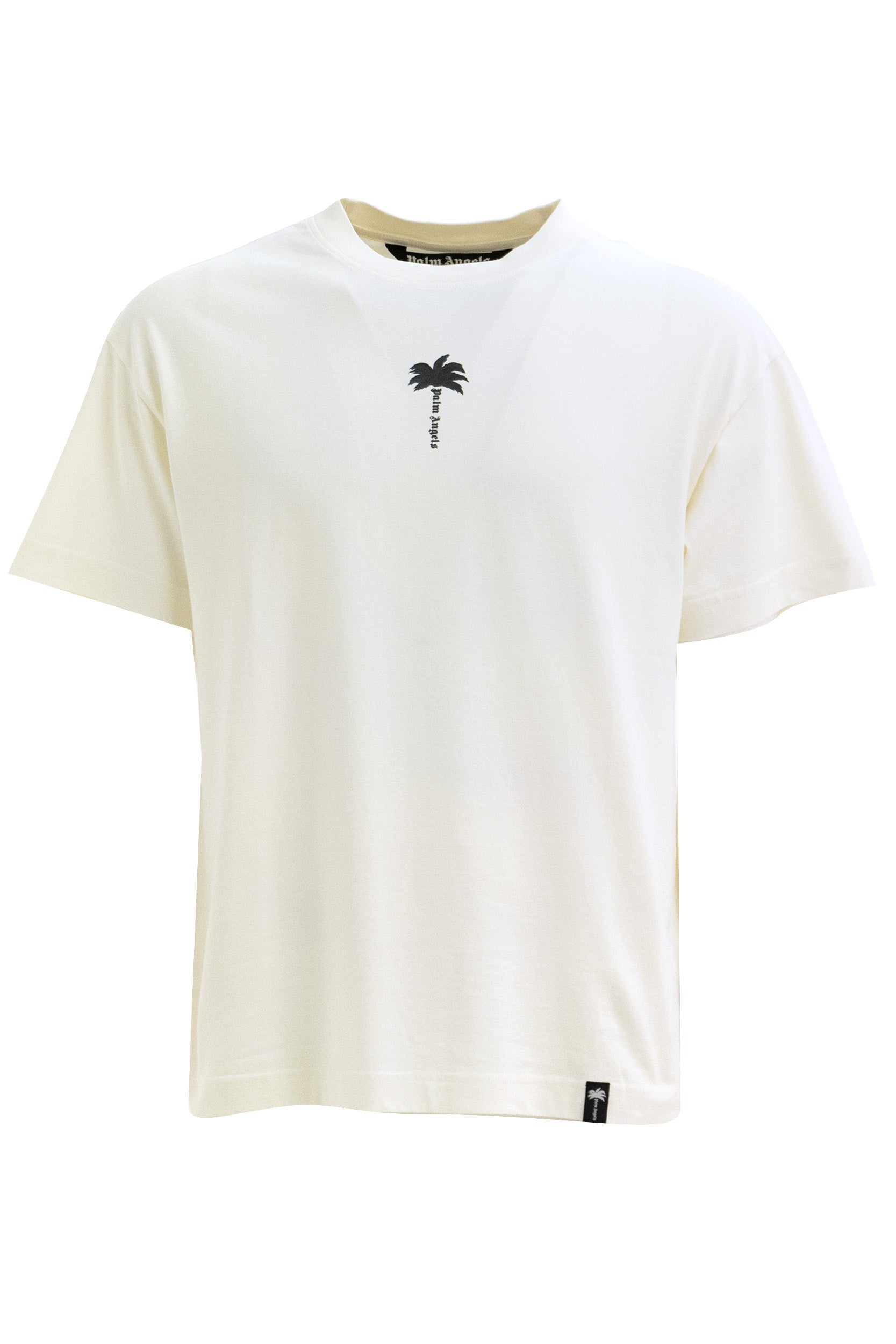 T-shirt in cotone di colore bianco<BR/> PAMAA001JR008 0310 PALM ANGELS