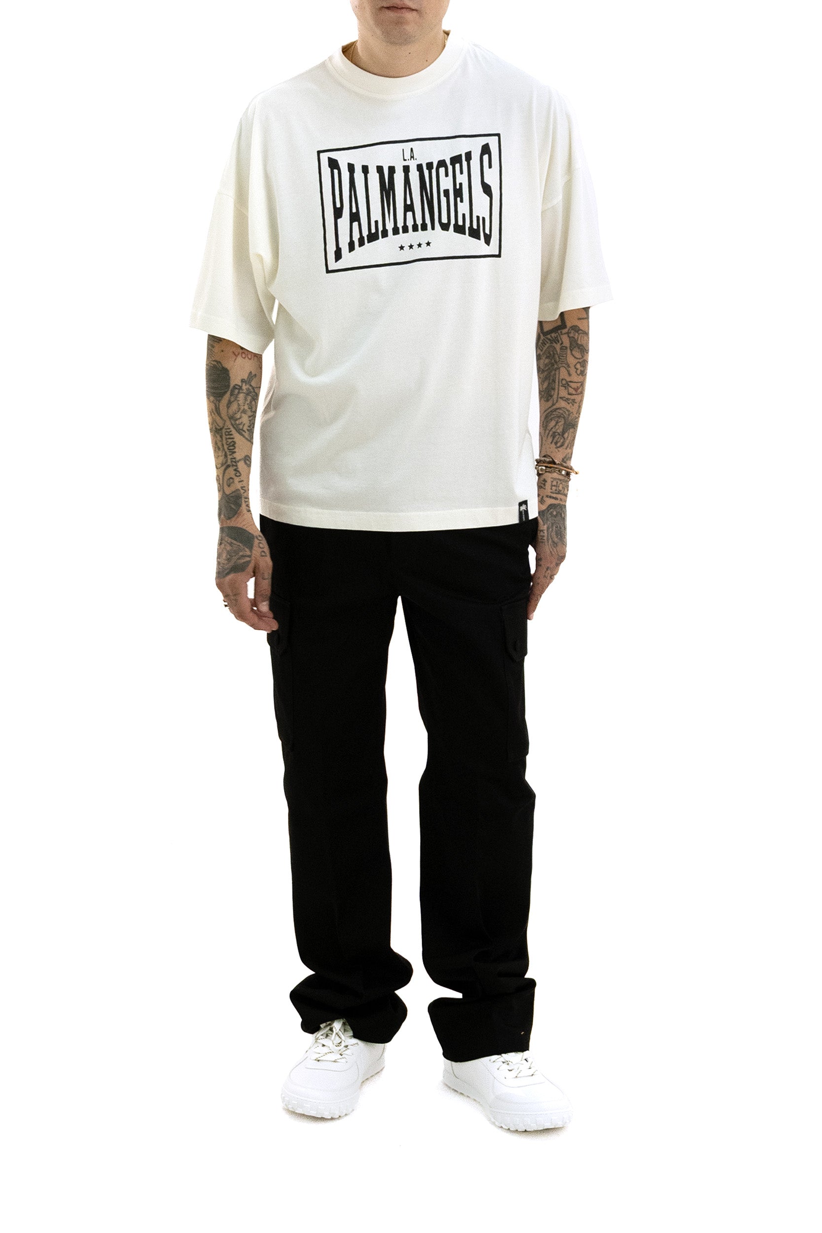 T-shirt in Cotone con Stampa Logo<BR/> PAMAA003JR004 0310 PALM ANGELS