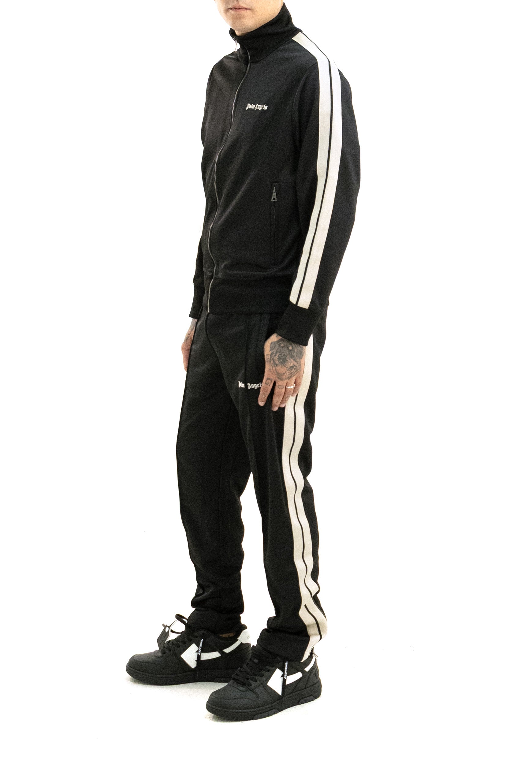 Giacca Track in Tessuto Tecnico di colore nero<BR/> PAMBD001FB001 1003 PALM ANGELS