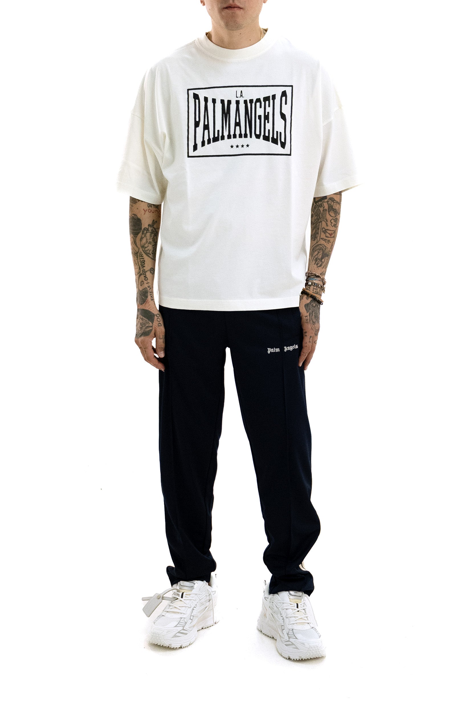 Pantaloni Track in Tessuto Tecnico di colore blu PAMCJ002FB001 4603 PALM ANGELS