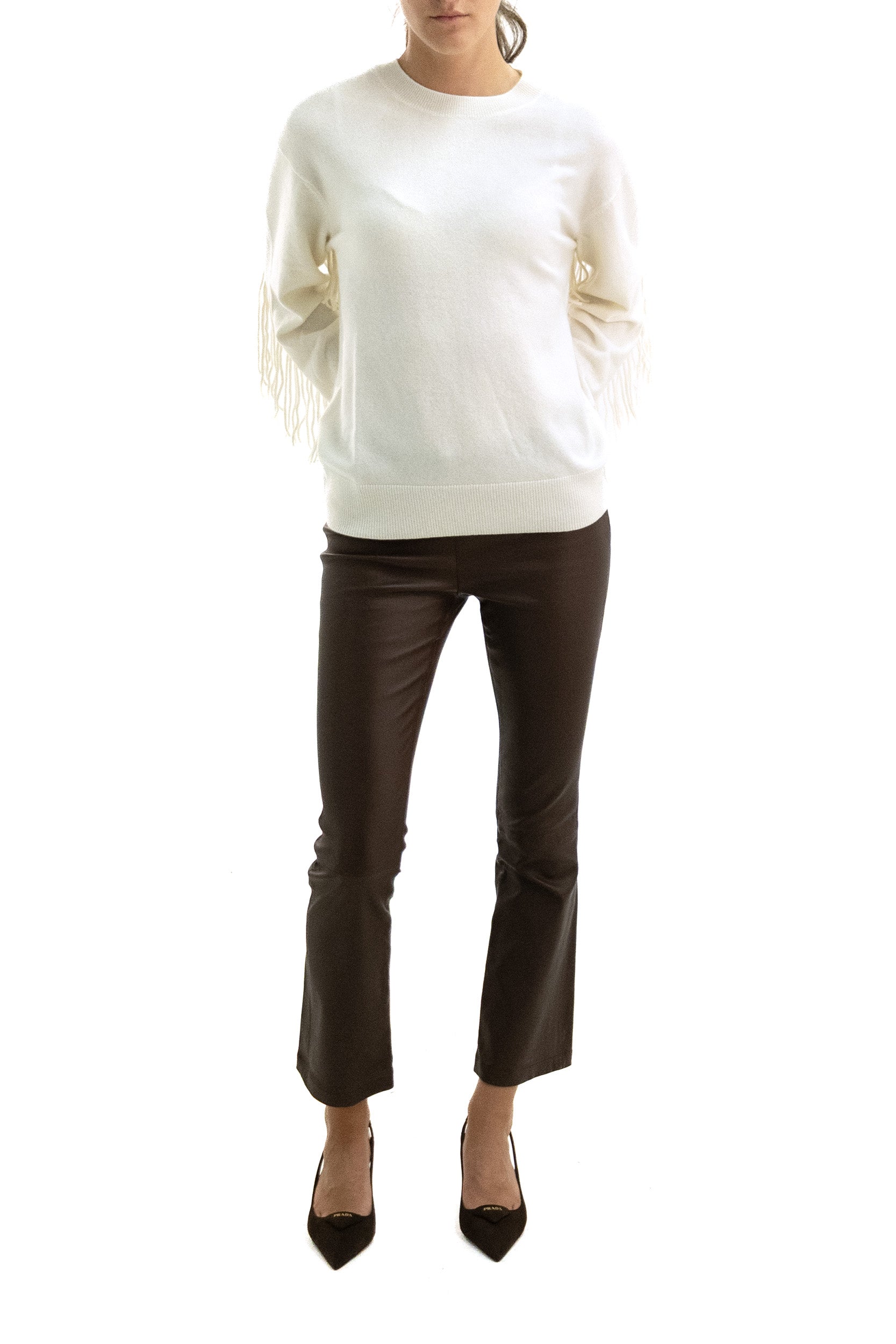 Pullover in cashmere di colore bianco<BR/> WITHOUT-D541523 002 P.A.R.O.S.H.