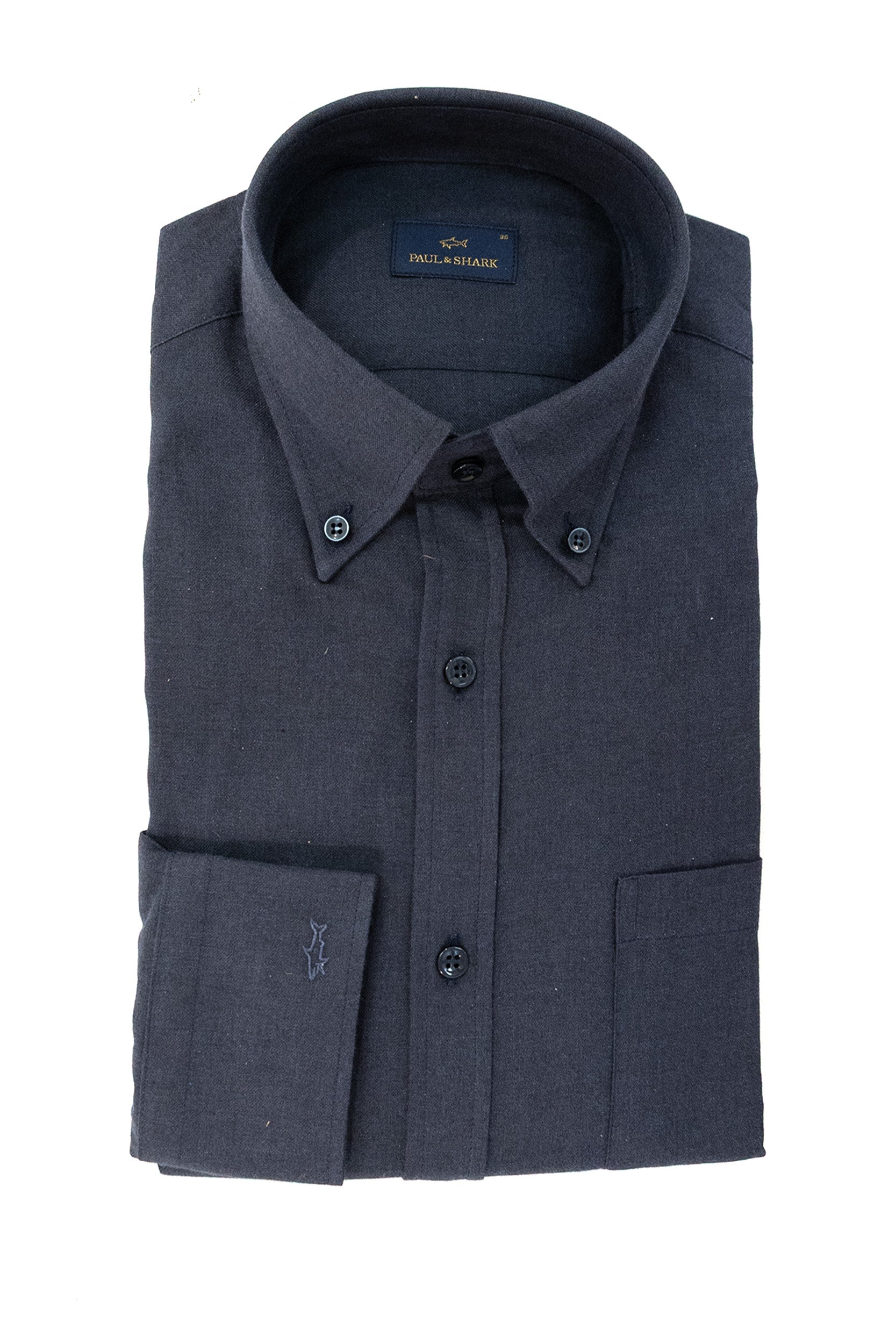 Camicia in cotone di colore blu<BR/> 16313060 014 PAUL & SHARK