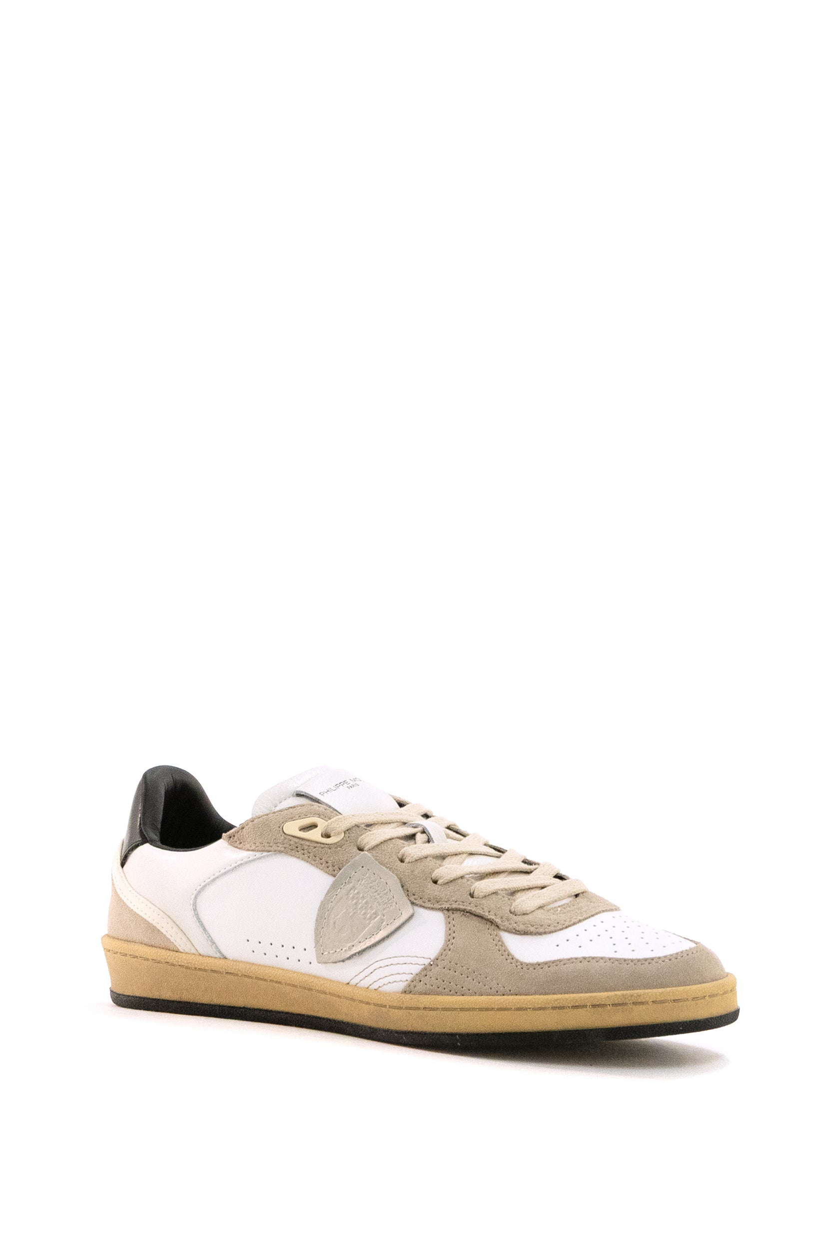 Sneakers Pgal in pelle di colore bianco e suede di colore beige<BR/> PGLU VD05 PHILIPPE MODEL