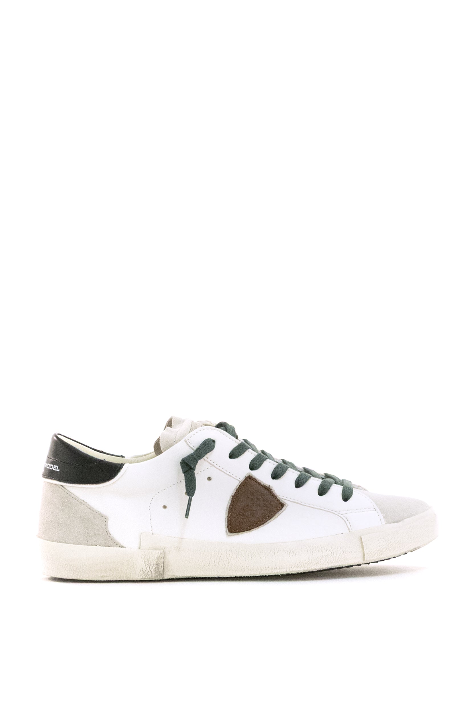 Sneakers Prsx in pelle di colore bianco e suede di colore grigio <BR/> PRLU WX55 PHILIPPE MODEL