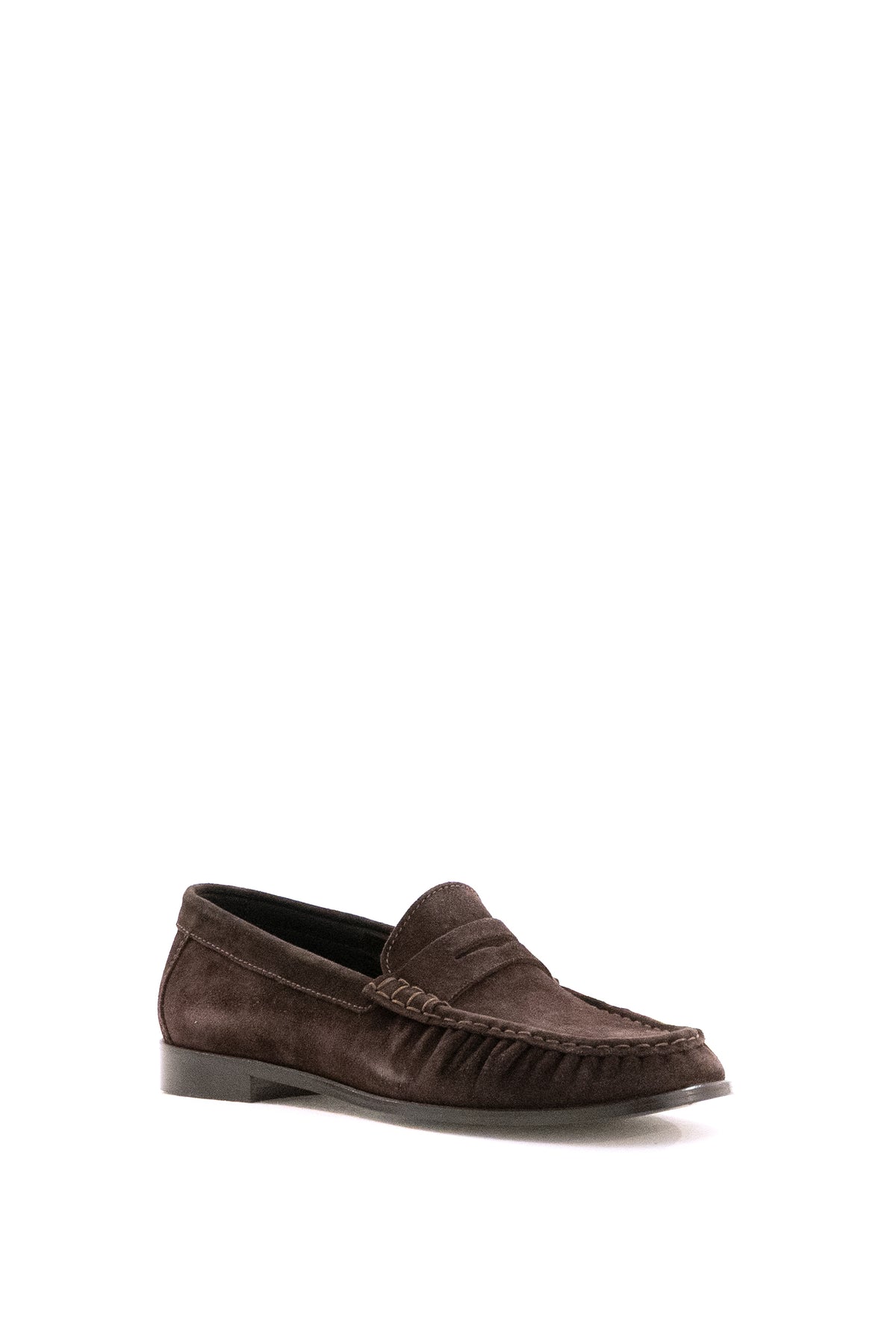 POEVE Mocassini in suede di colore marrone, vista 2