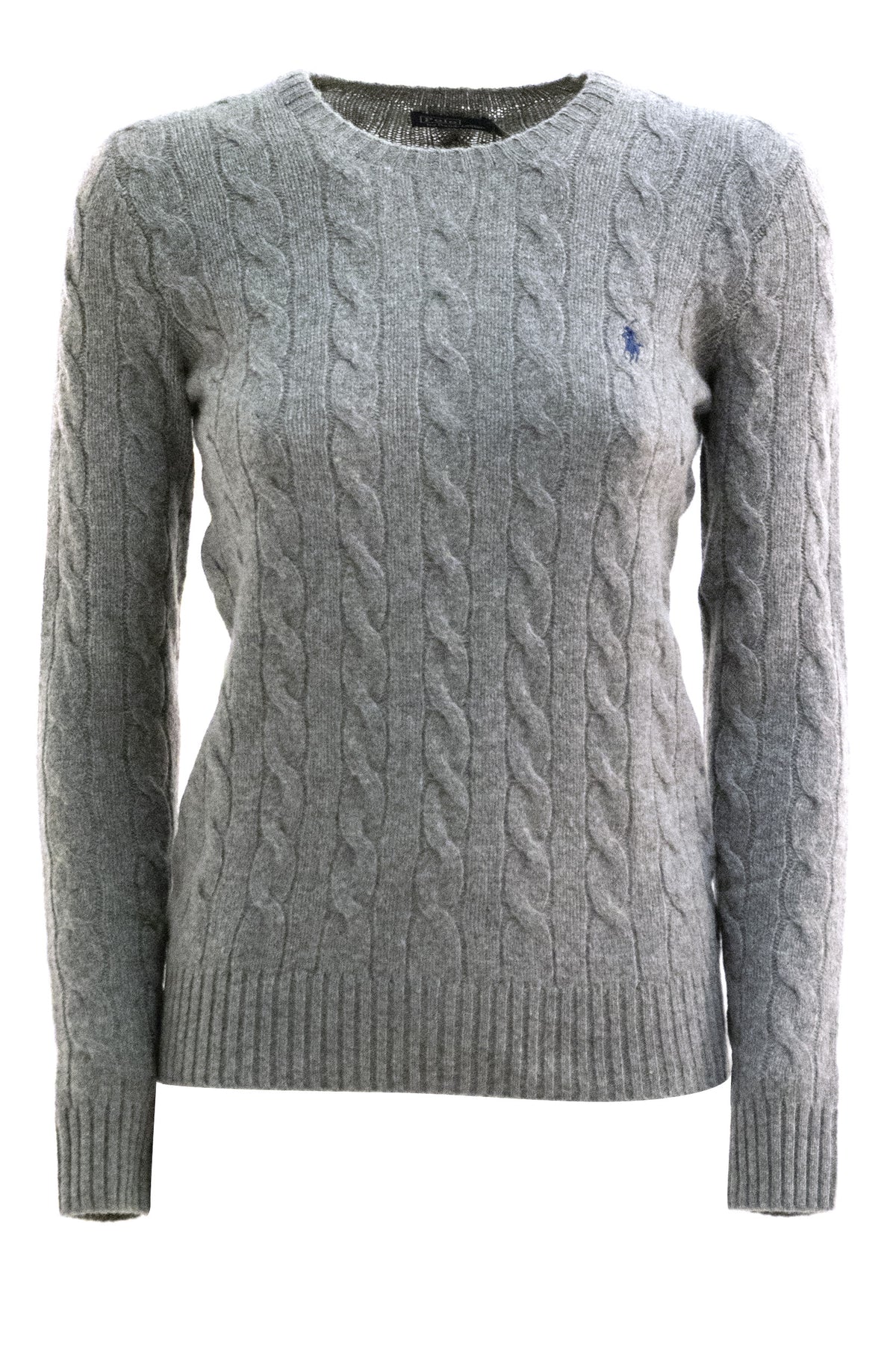 POLO RALPH LAUREN Pullover a trecce in lana e cashmere di colore grigio