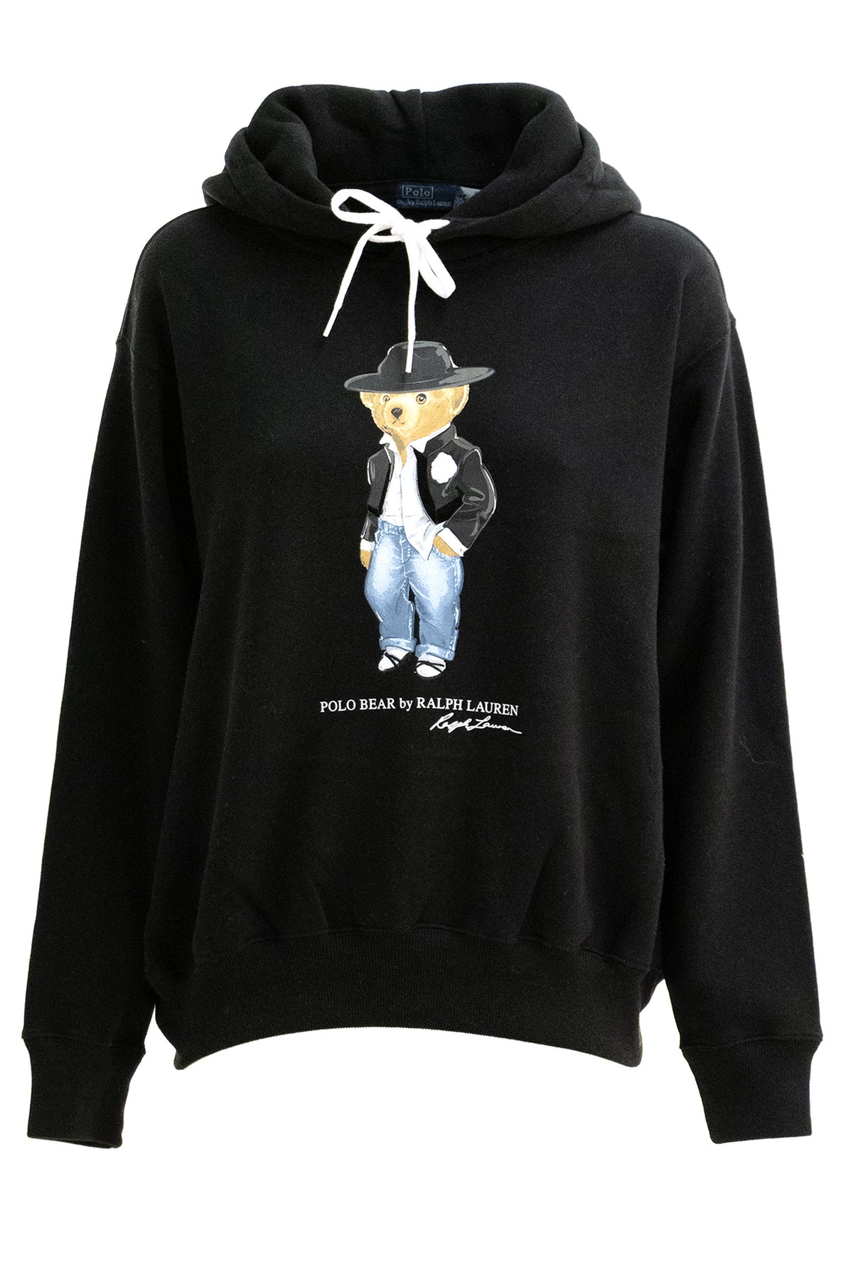 POLO RALPH LAUREN Felpa con cappuccio in cotone di colore nero