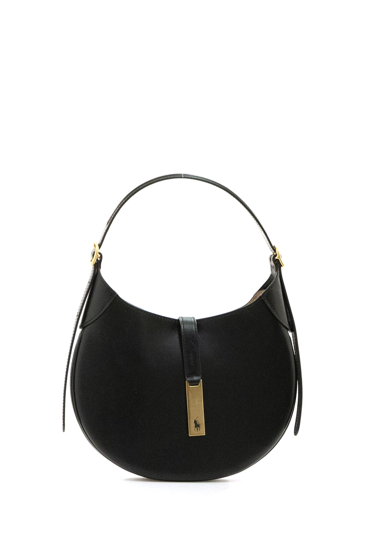 POLO RALPH LAUREN Borsa a spalla Polo ID small in pelle di colore nero