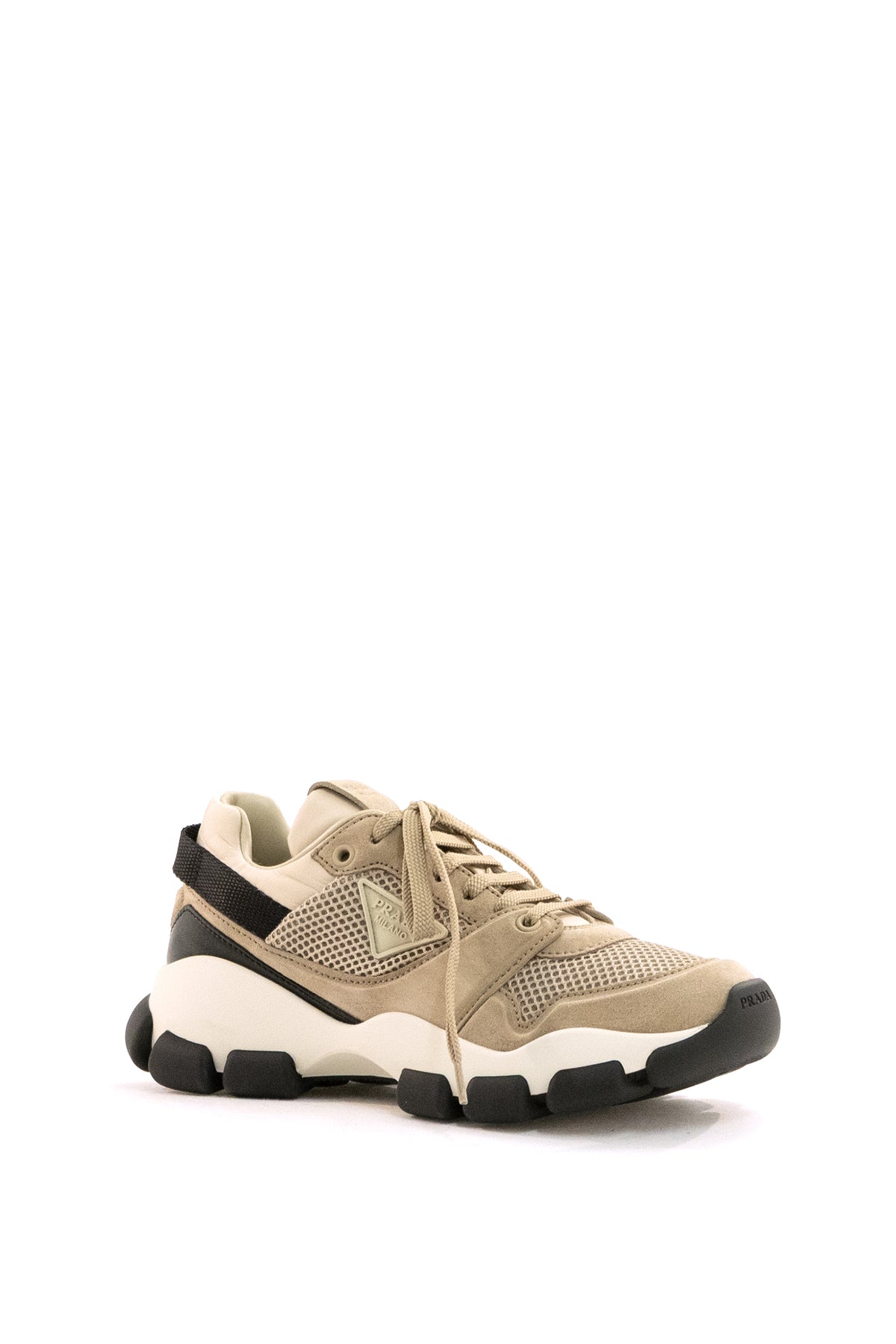 PRADA Sneakers in mesh di colore beige, vista 2