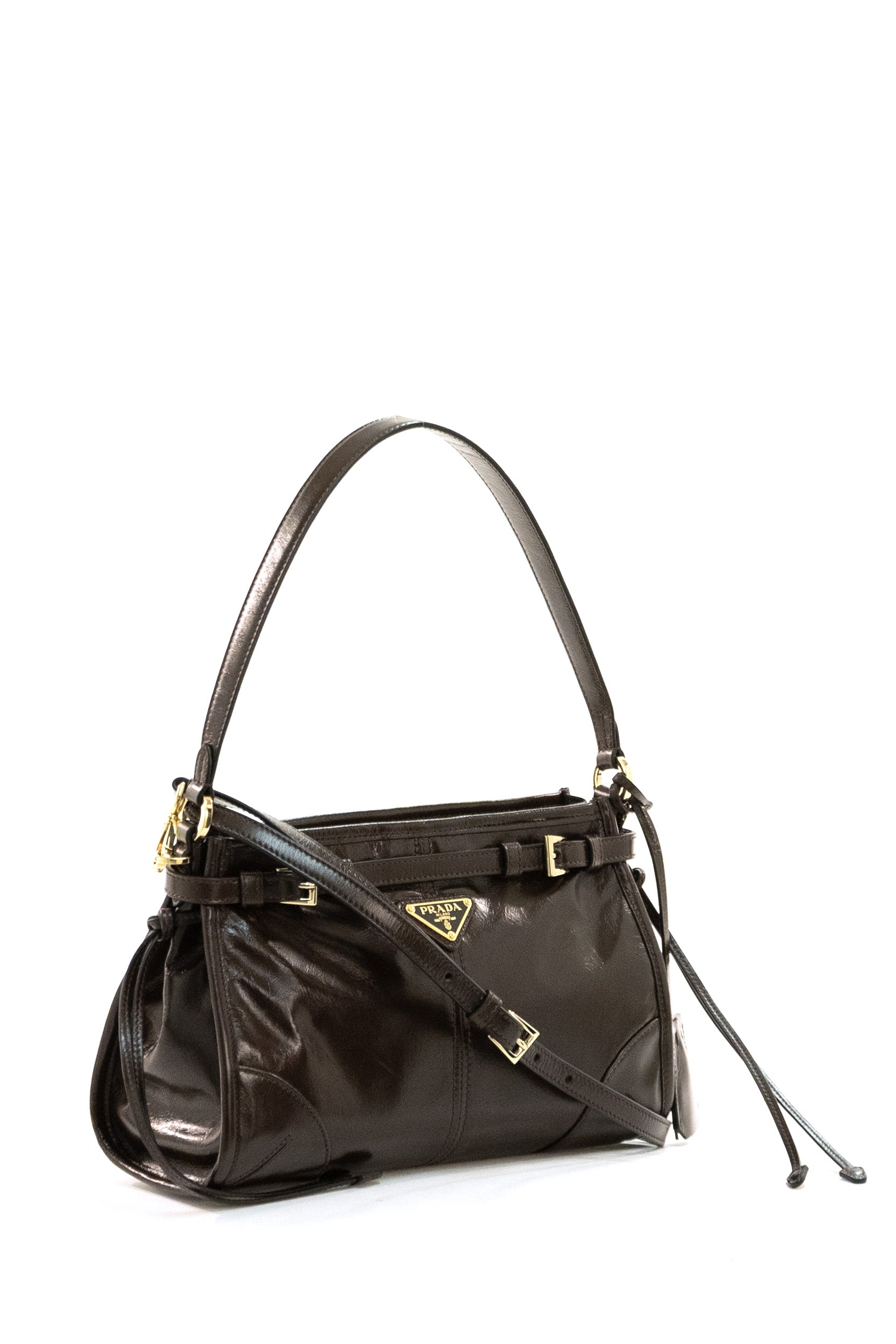 Borsa Prada Bonnie in pelle di colore marrone<BR/> 1BC297 V OOM 2CYR F01D6 PRADA