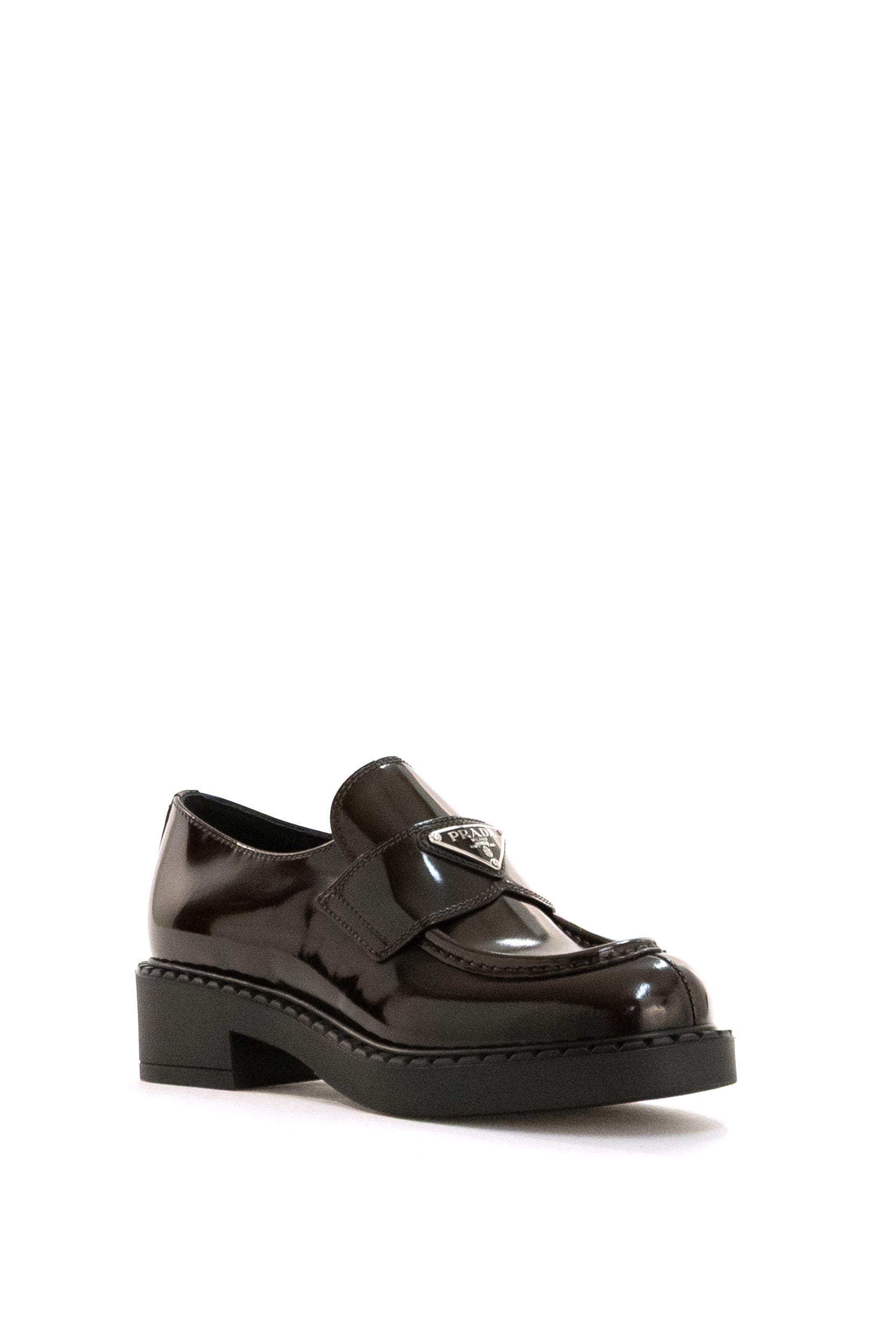 Mocassini Chocolate in pelle spazzolata color marrone<BR/><BR/> 1D246M F G050 X60 F0038 PRADA