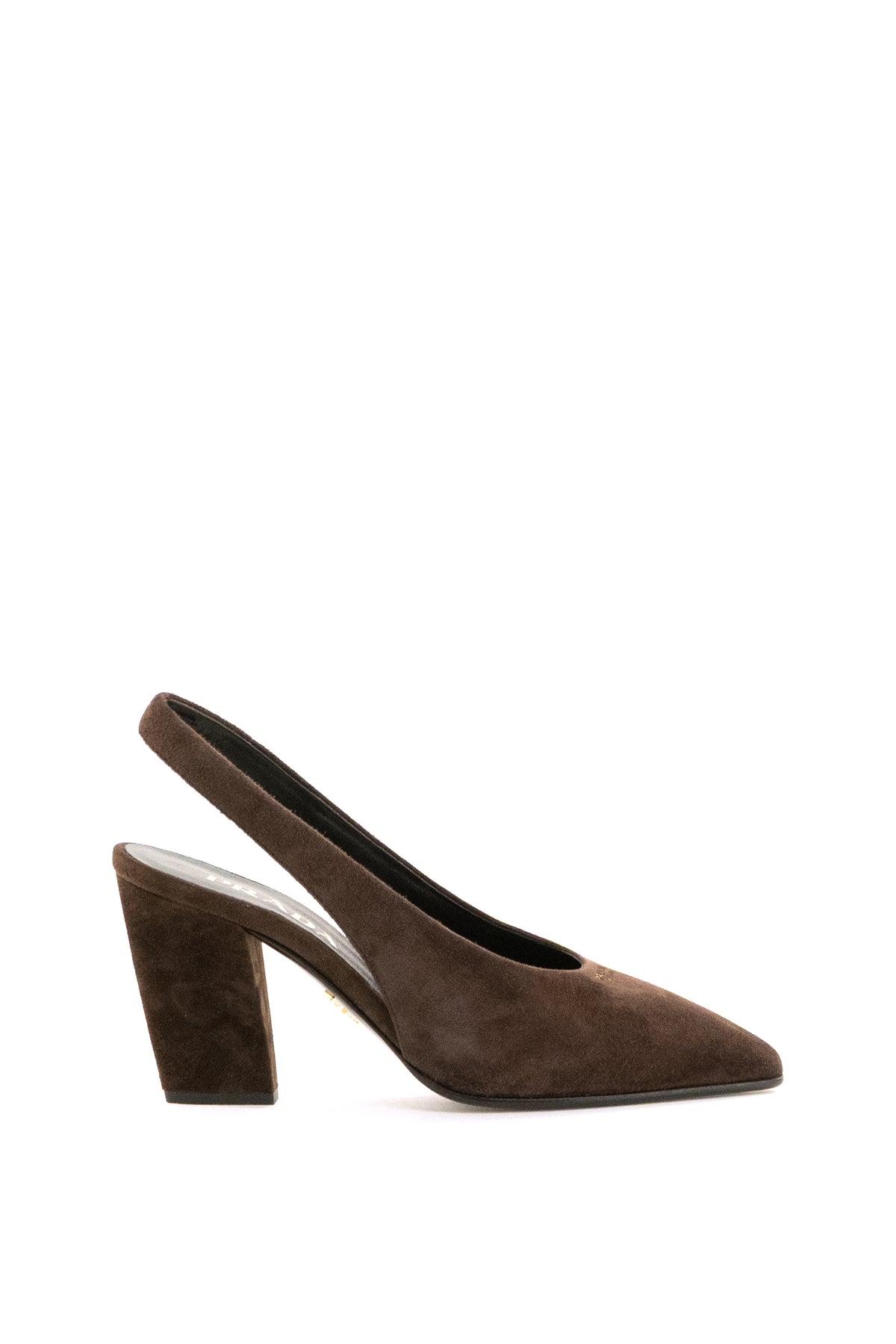 PRADA Slingbacks in suede di colore marrone